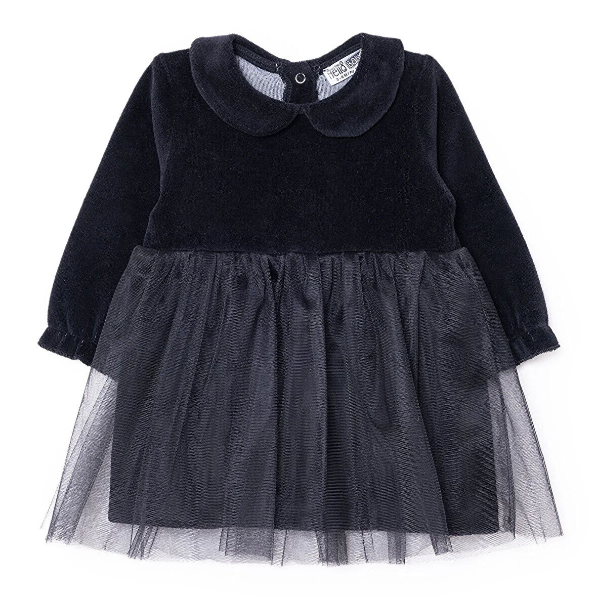 HelloBaby Kız Bebek Mevlüt Kıyafeti Çıtçıtlı Bisiklet Yaka Uzun Kol Reçme