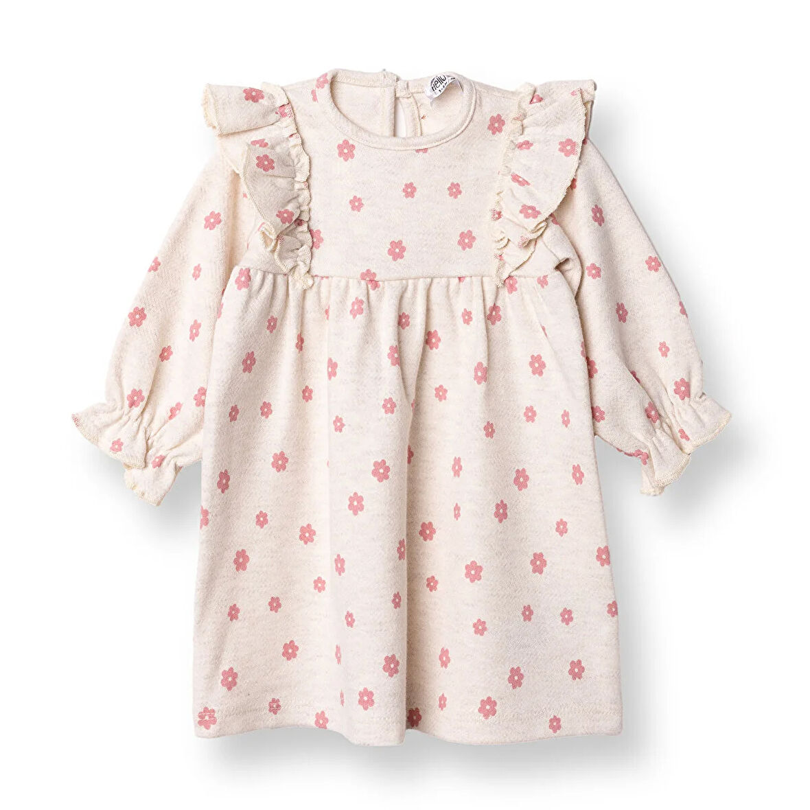 HelloBaby Kız Bebek Monochrome Elbise Kadife Uzun Kol