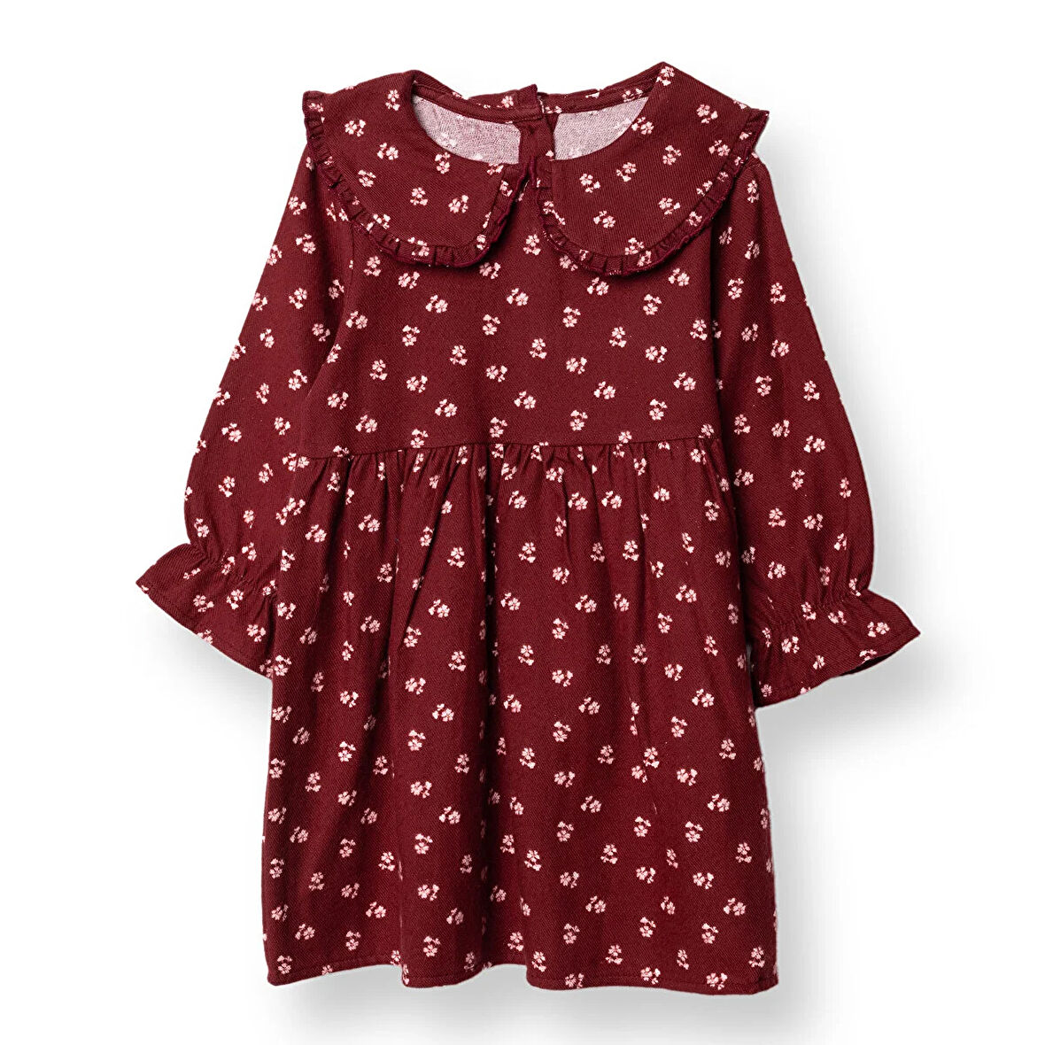 HelloBaby Kız Bebek Elbise Bisiklet Yaka Uzun Kol