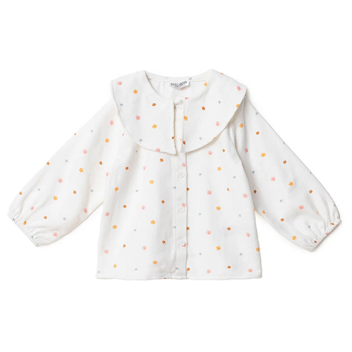 HelloBaby Kız Bebek Gömlek Düğmeli Bebe Yaka Uzun Kol