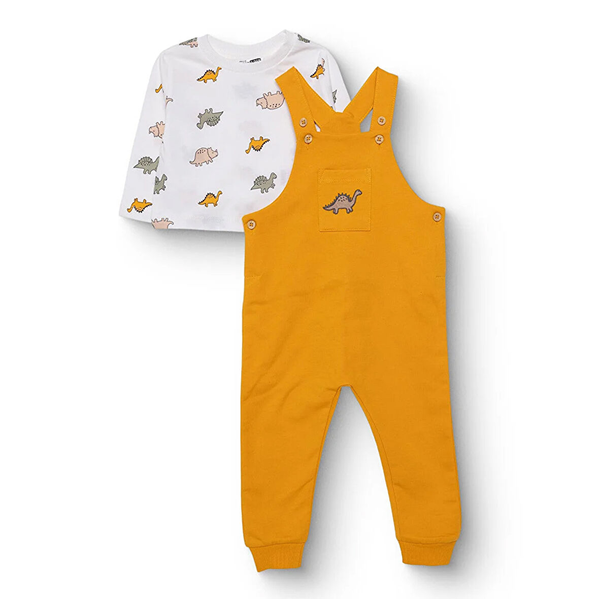 HelloBaby Erkek Bebek Salopet-Sweatshirt İki İplik Bisiklet Yaka Uzun Kol Reçme Paça