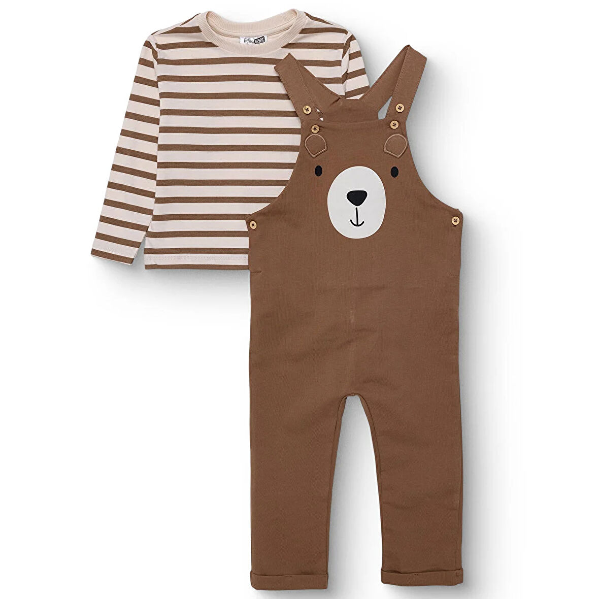 HelloBaby Erkek Bebek Salopet-Sweatshirt İki İplik Bisiklet Yaka Uzun Kol Reçme Paça