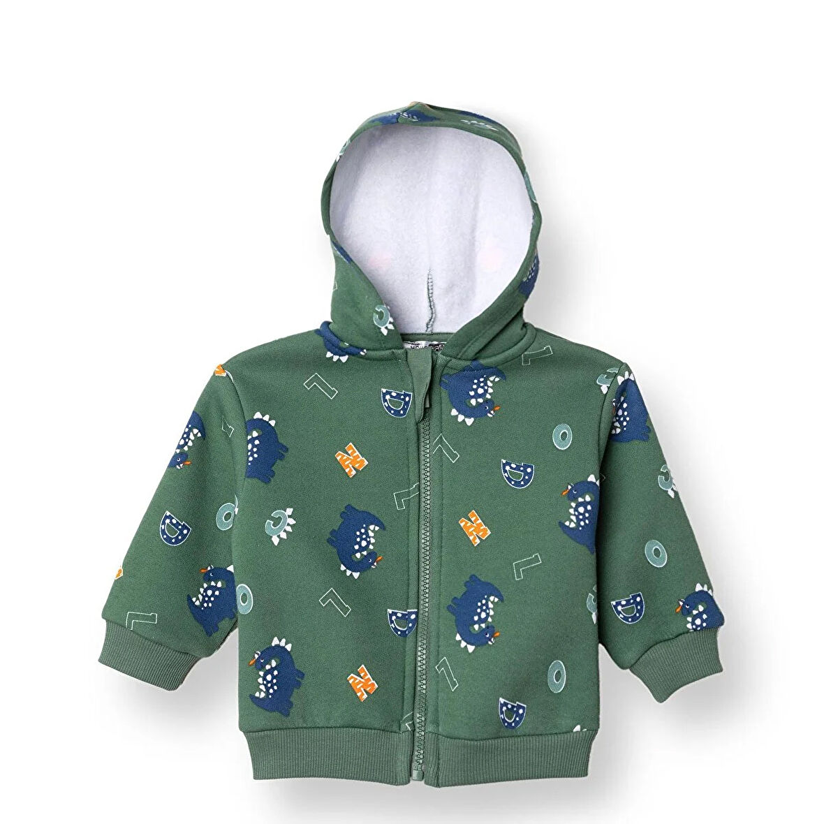 HelloBaby Erkek Bebek Kapüşonlu Hırka Fermuarlı Uzun Kol