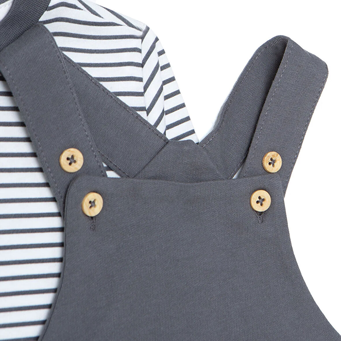 HelloBaby Erkek Bebek Cool Boy Salopet-Tshirt Bisiklet Yaka Uzun Kol Reçme Paça