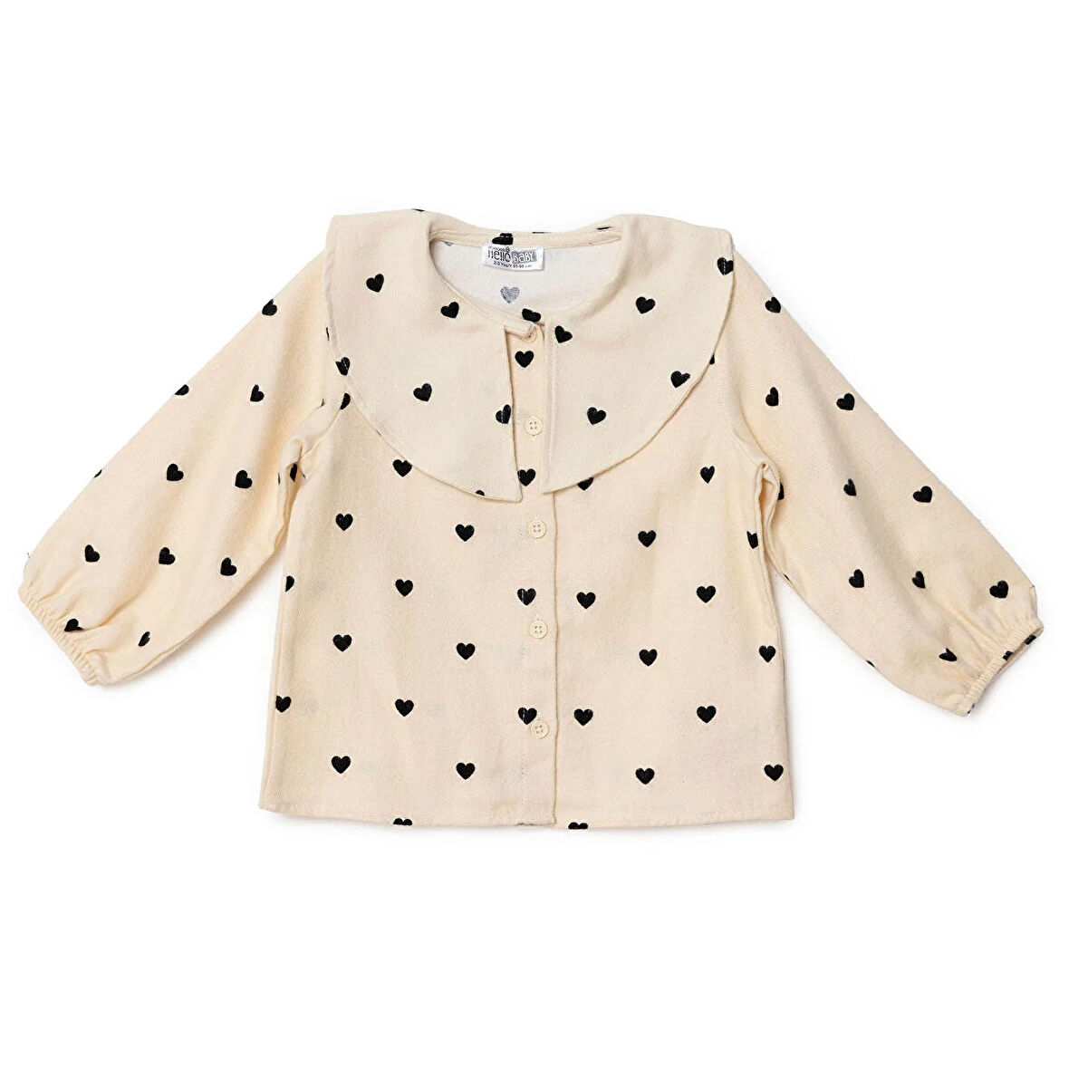 HelloBaby Kız Bebek Gömlek Düğmeli Bebe Yaka Uzun Kol