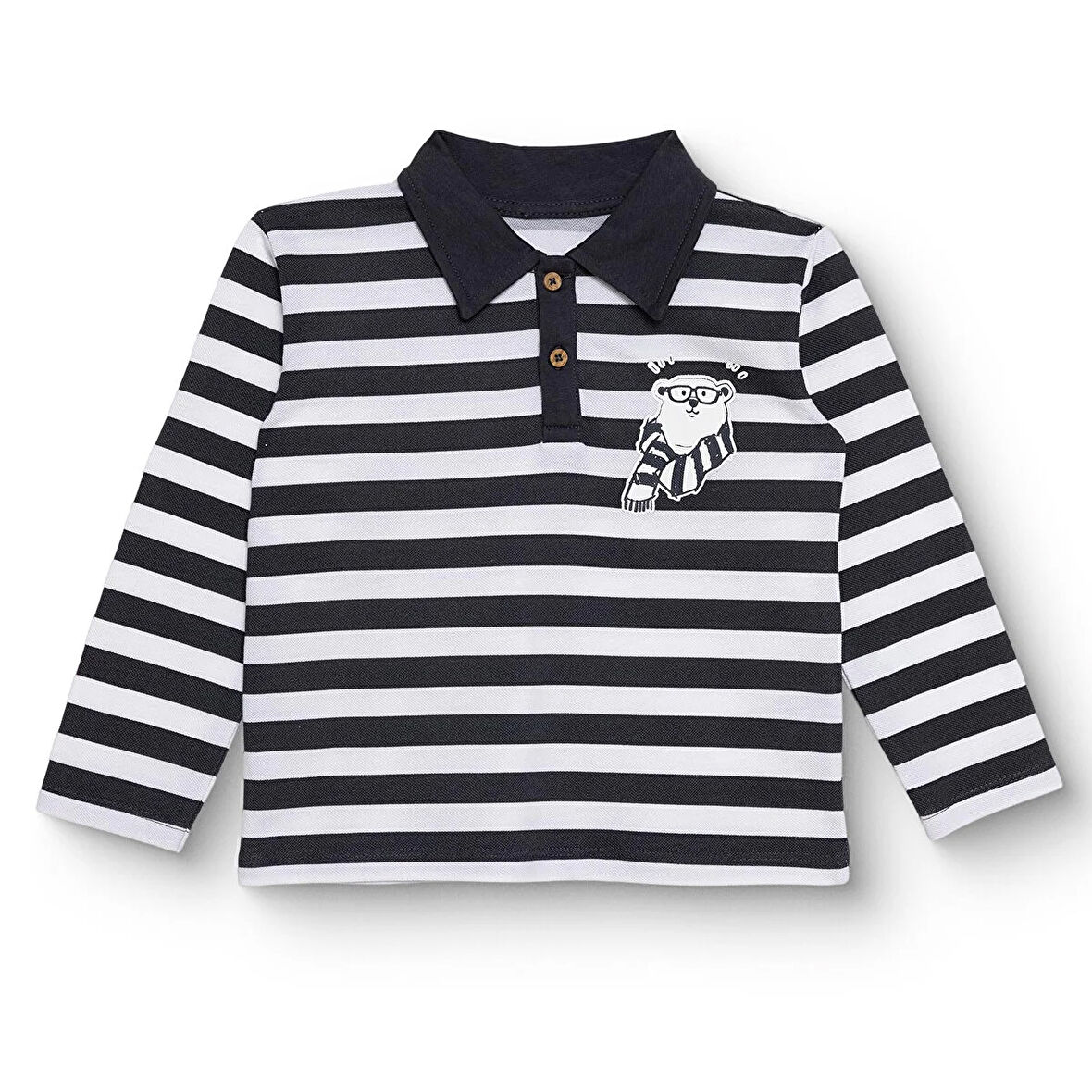 HelloBaby Erkek Bebek Cool Boy Uzun Kol Tshirt Pike Gömlek Yaka