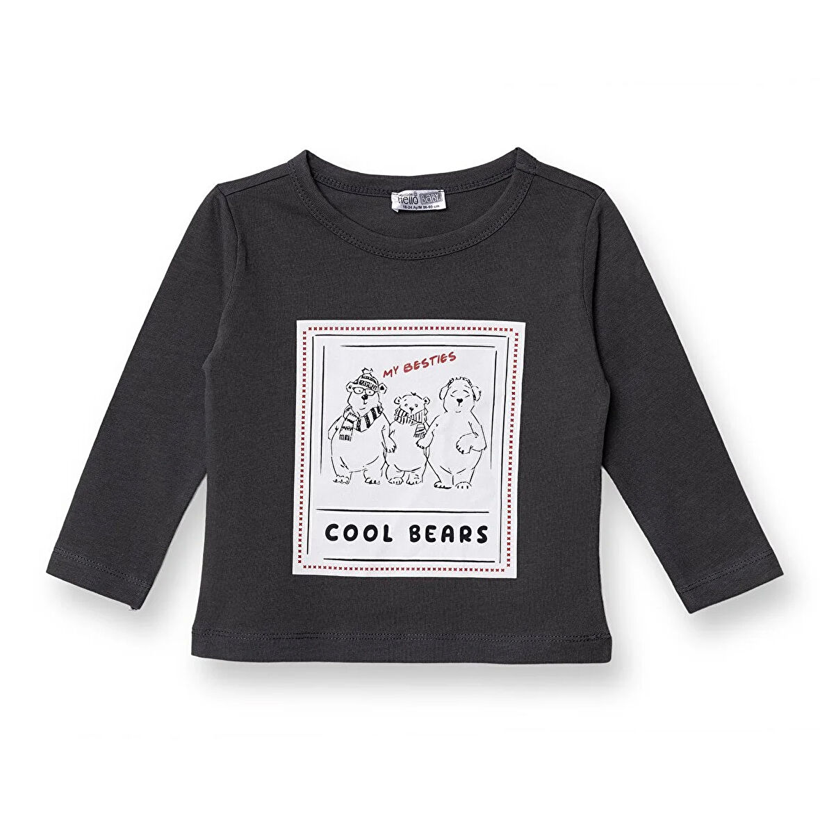 HelloBaby Erkek Bebek Uzun Kol Tshirt Cool Boy Bisiklet Yaka