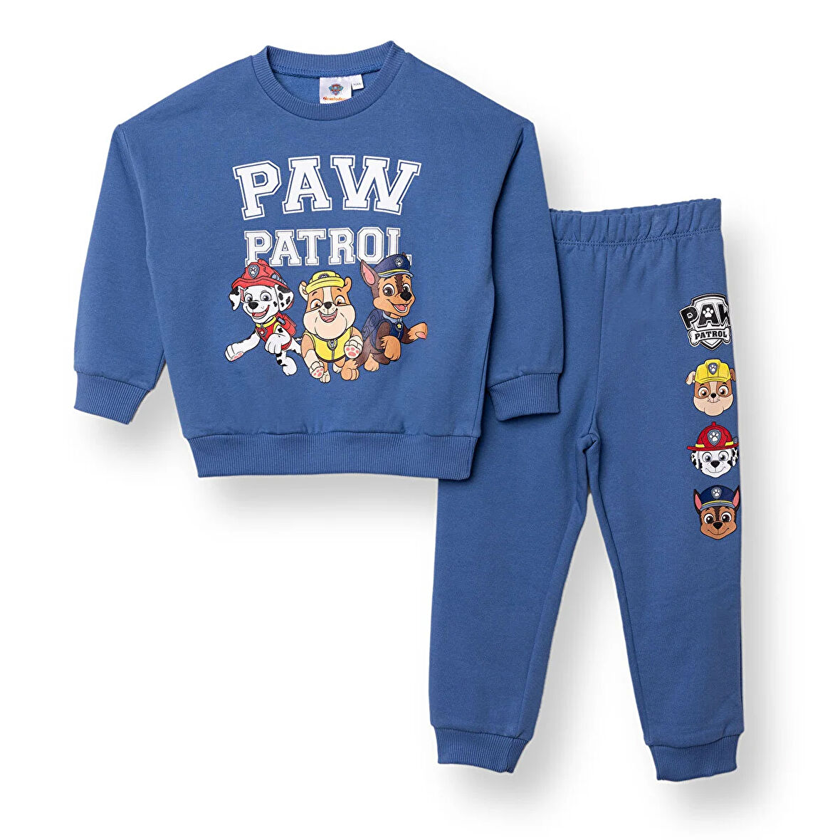PAW Patrol - NICKELODEON Erkek Bebek Eşofman Takımı İki İplik Bisiklet Yaka Uzun Kol Ribanalı Paça
