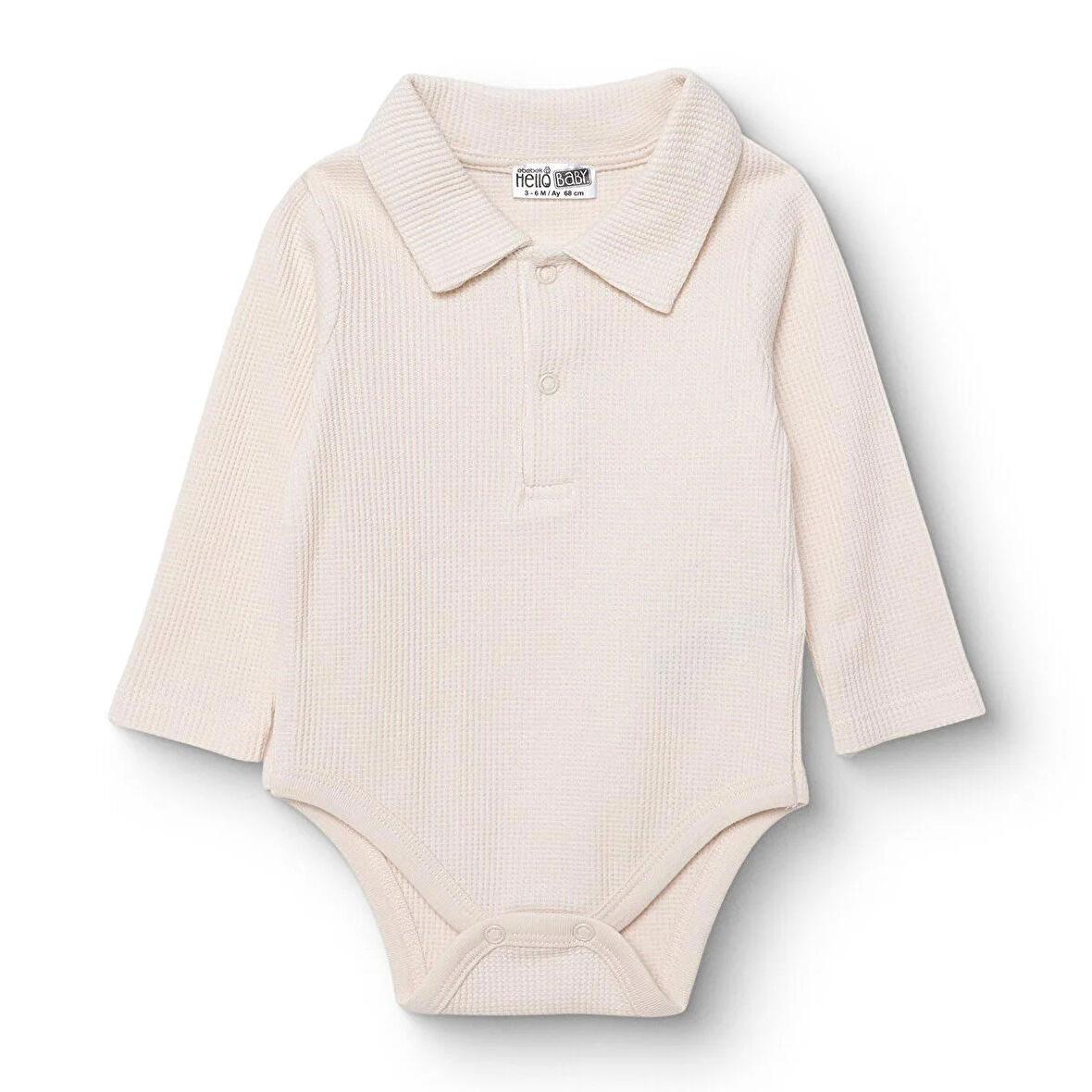 HelloBaby Erkek Bebek Uzun Kol Body Ribana Polo Yaka