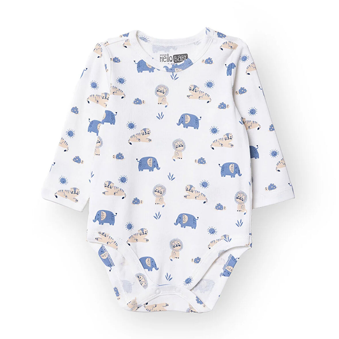 HelloBaby Erkek Bebek Uzun Kol Body Çıtçıtlı Yaka