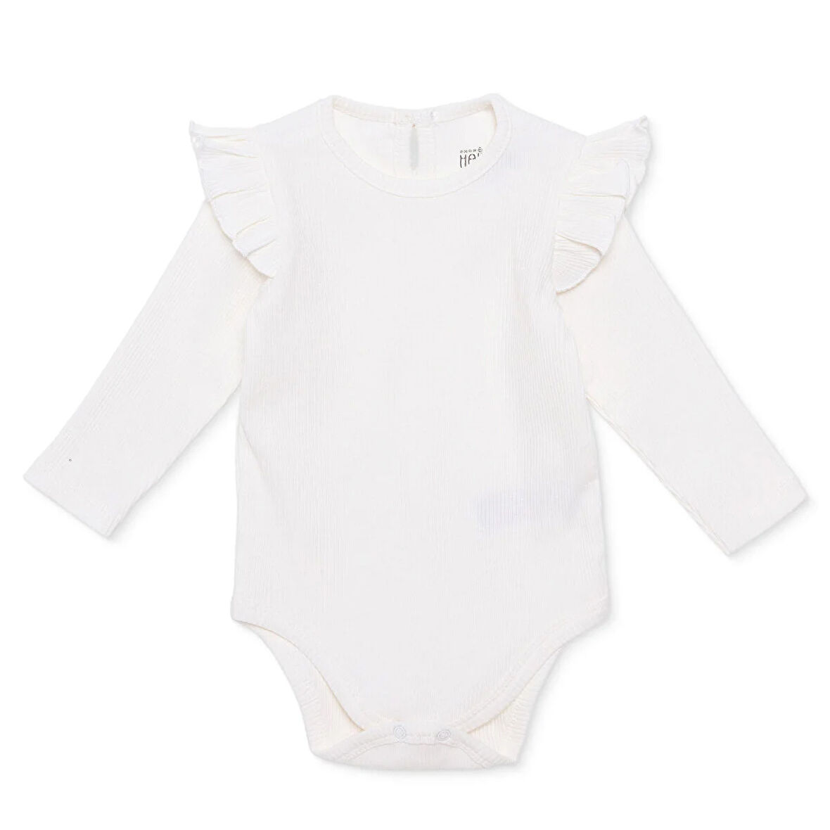 HelloBaby Kız Bebek Uzun Kol Body Fırfırlı Yaka Uzun Kol