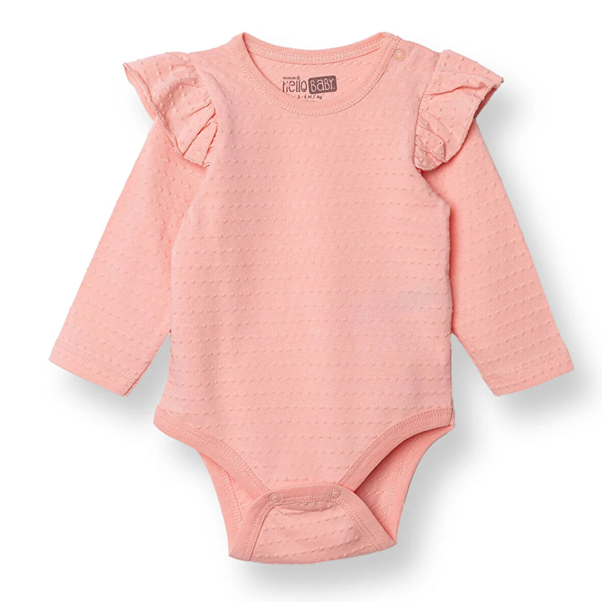 HelloBaby Kız Bebek Uzun Kol Body Jakar Örme Bisiklet Yaka