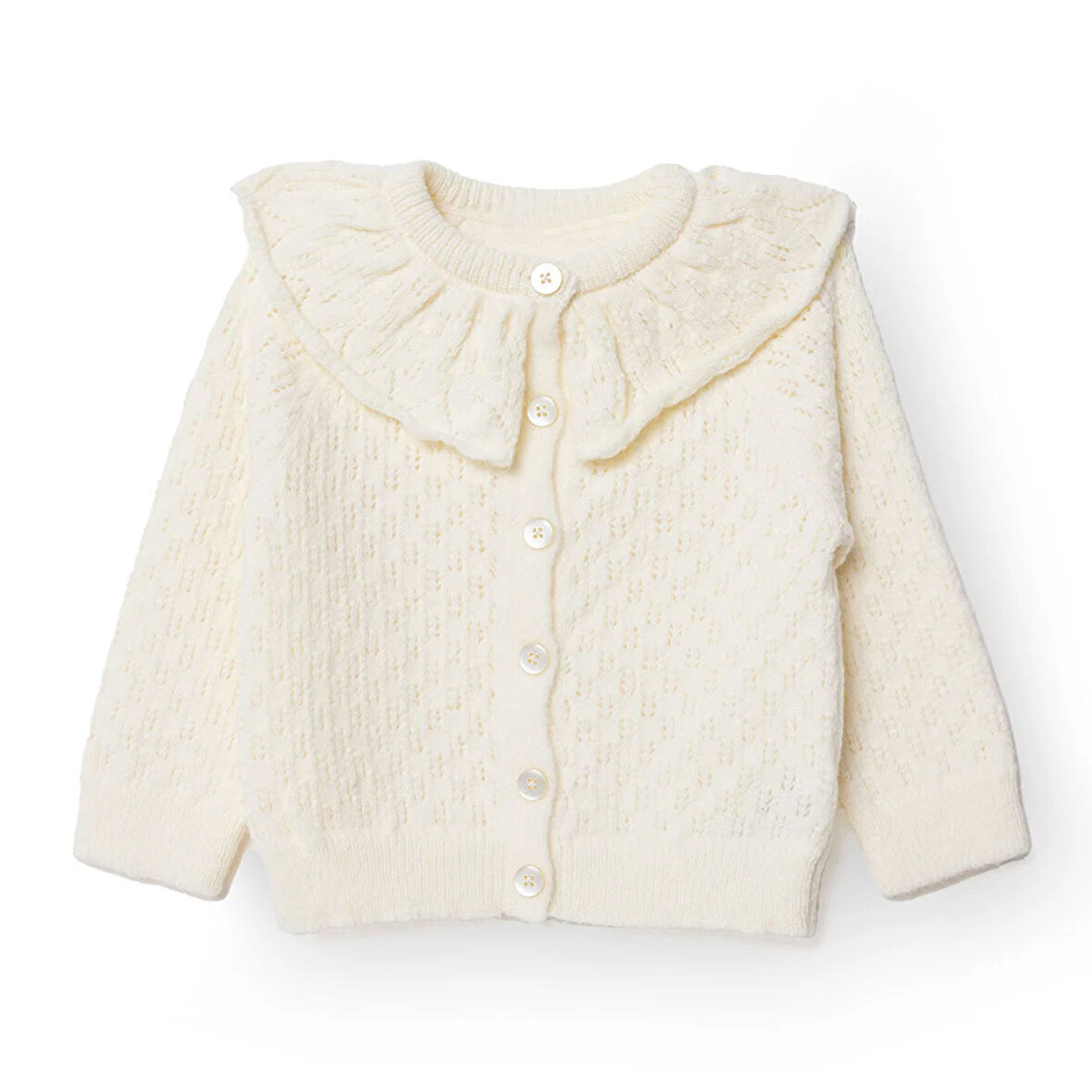 HelloBaby Kız Bebek Floral Teddy Bear Triko Hırka V Yaka Uzun Kol