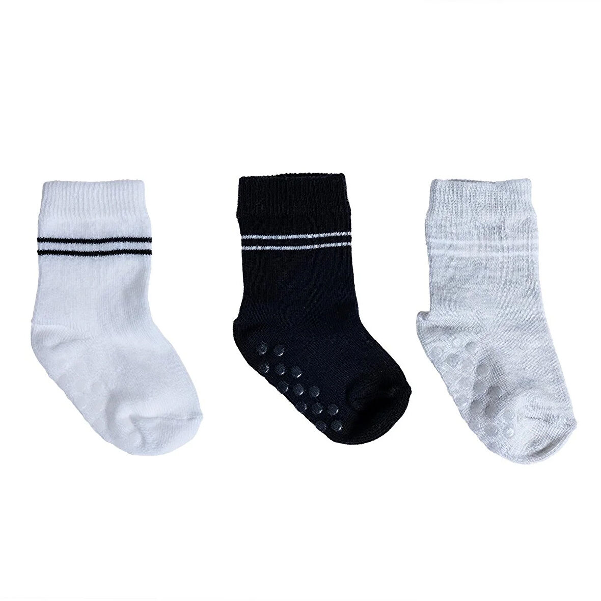 HelloBaby Erkek Bebek 3lü Kaydırmaz Çorap