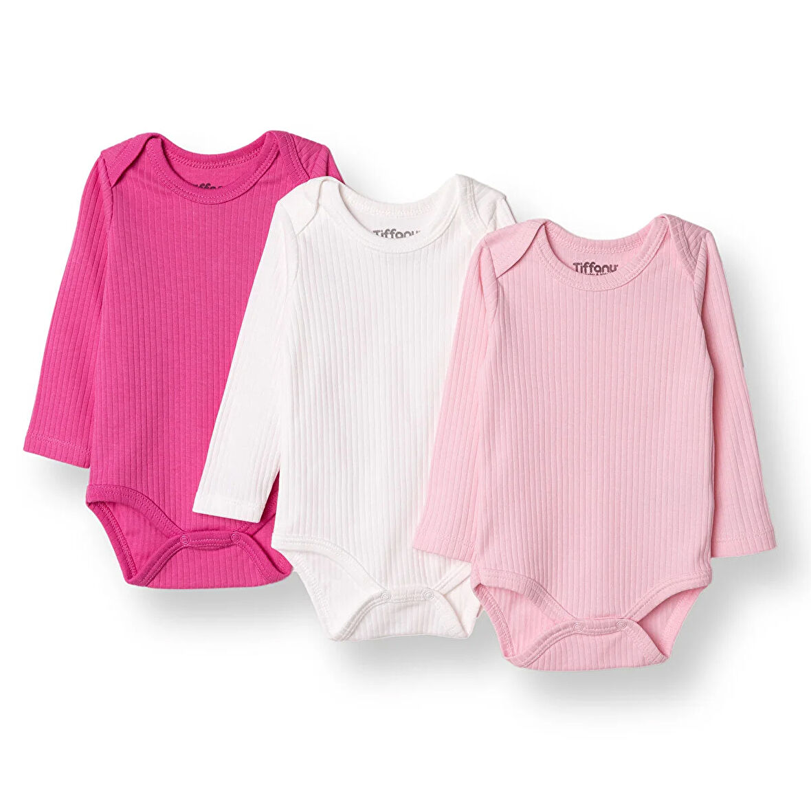 Tiffany Kız Bebek Uzun Kol Body Çıtçıtlı İnterlok Zarf Yaka