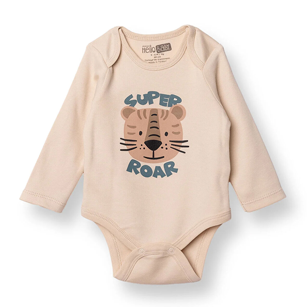 HelloBaby Erkek Bebek Uzun Kol Body İnterlok Zarf Yaka