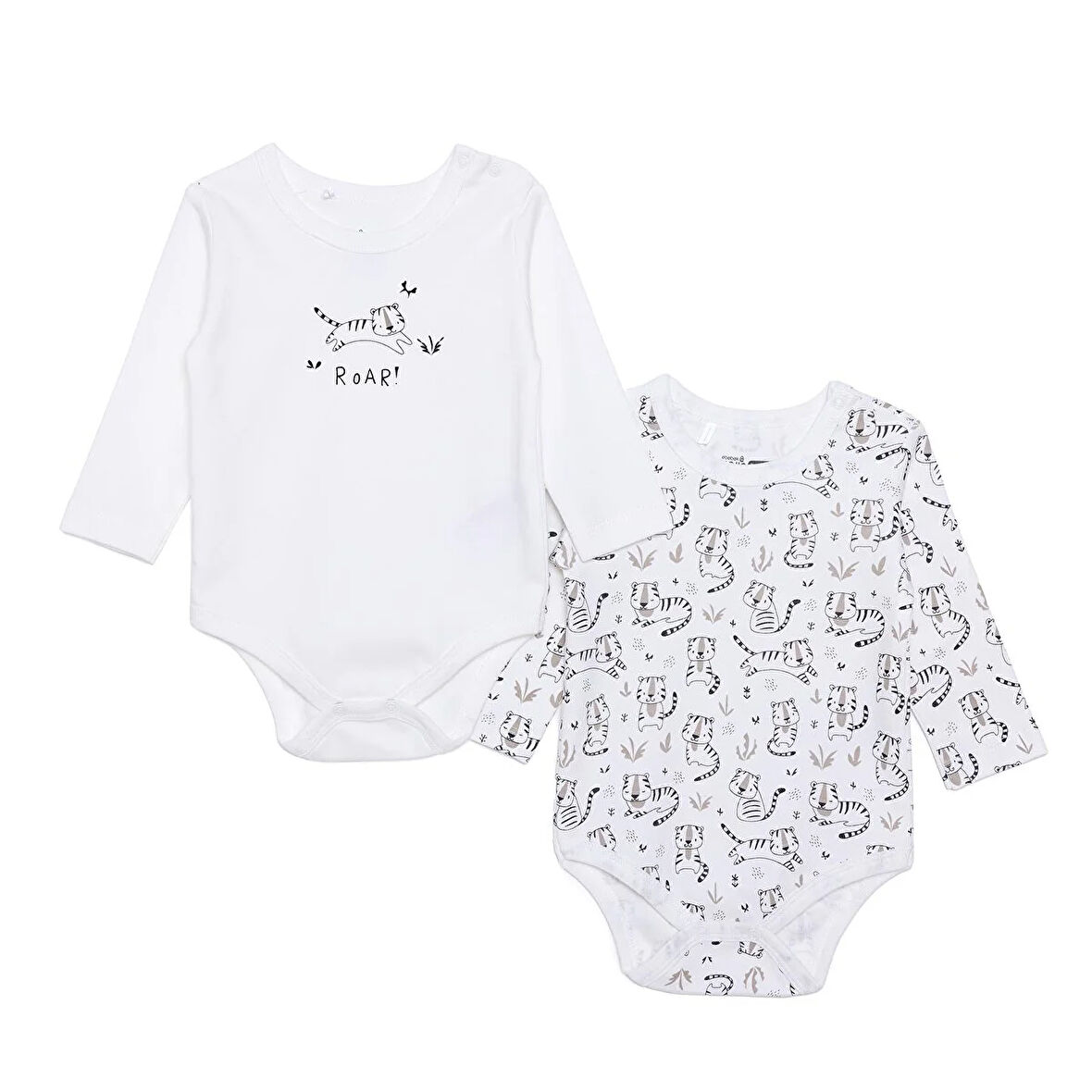 HelloBaby Erkek Bebek 2li Uzun Kol Body İnterlok Çıtçıtlı Yaka