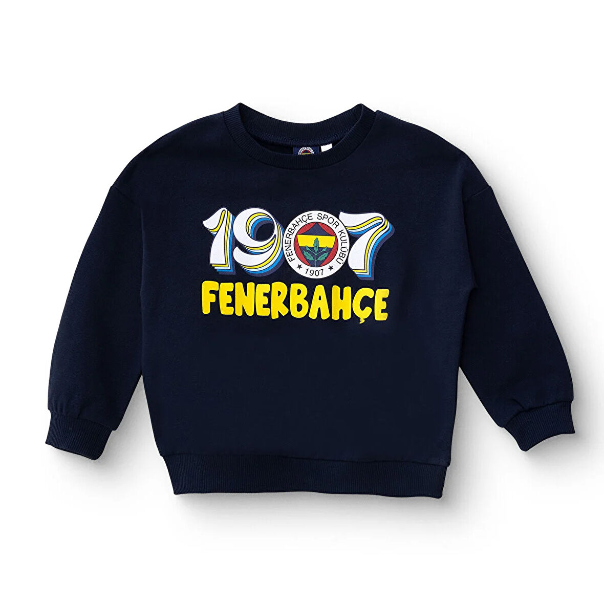 Fenerbahçe Unisex Sweatshirt İki İplik Bisiklet Yaka Uzun Kol