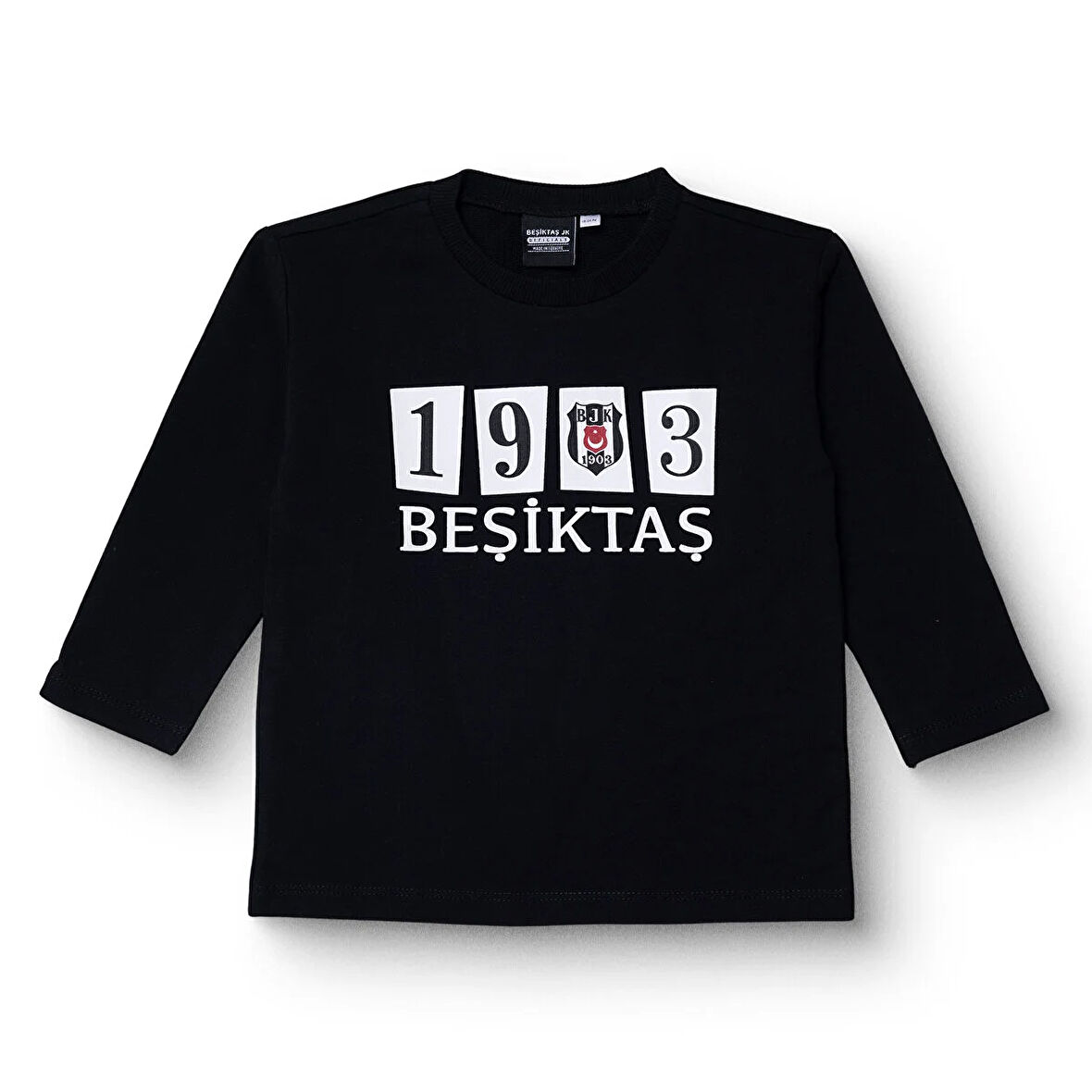 Beşiktaş Unisex Sweatshirt İki İplik Bisiklet Yaka Uzun Kol