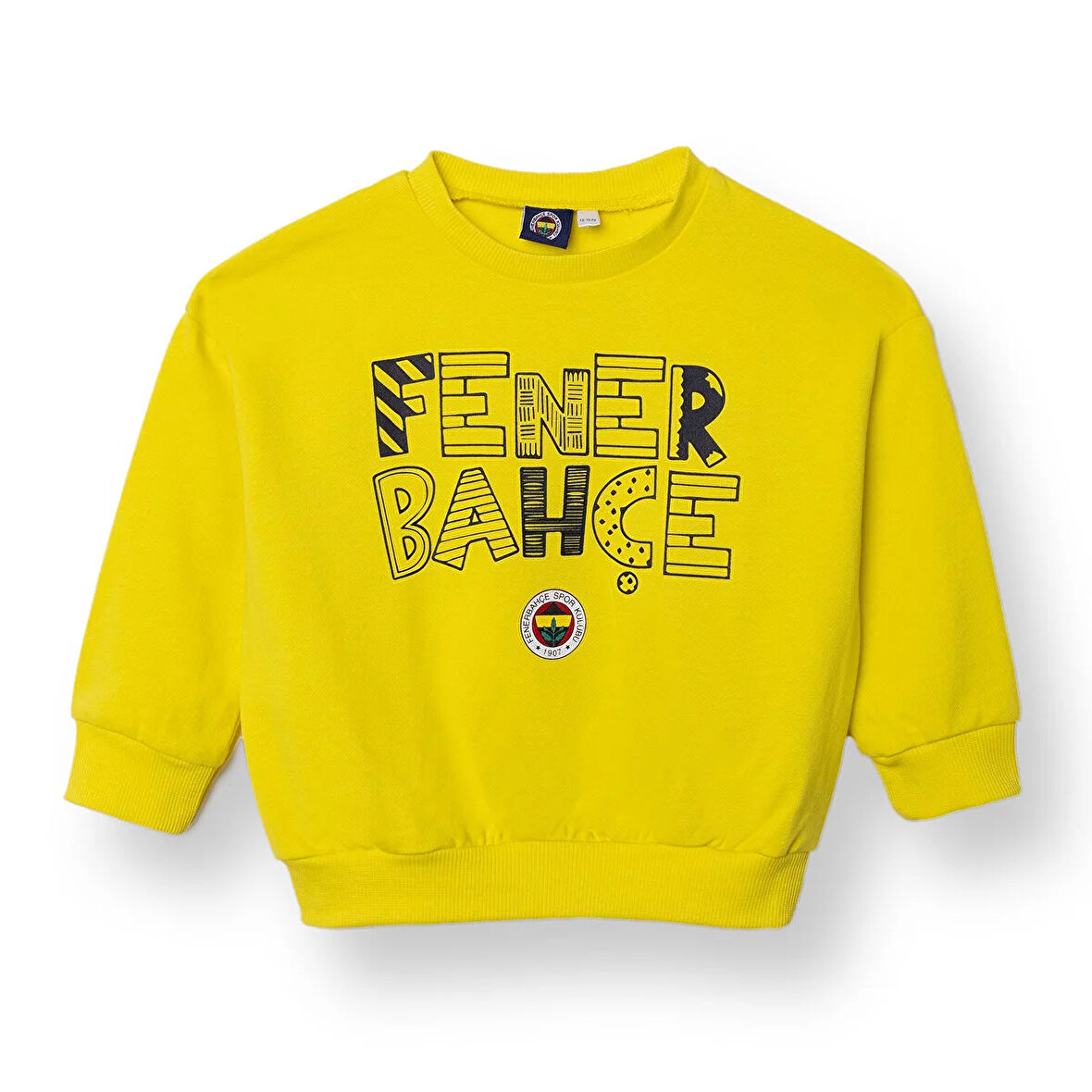 Fenerbahçe Unisex Sweatshirt İki İplik Bisiklet Yaka Uzun Kol