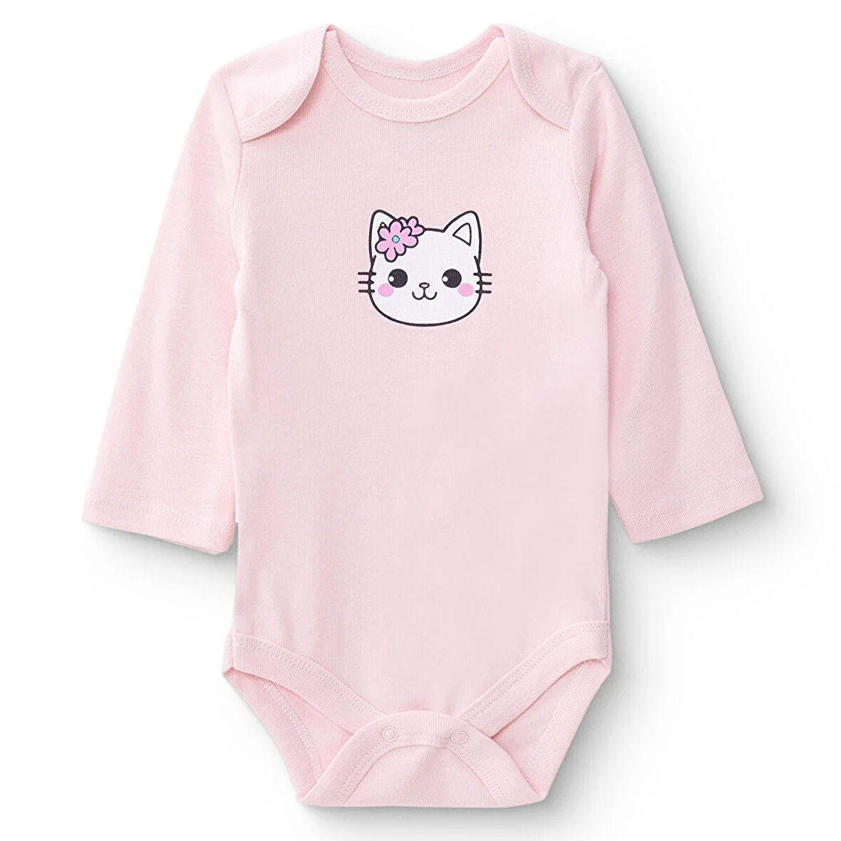 HelloBaby  Kız Bebek Uzun Kol Body Zarf Yaka Uzun Kol Ribana Paça