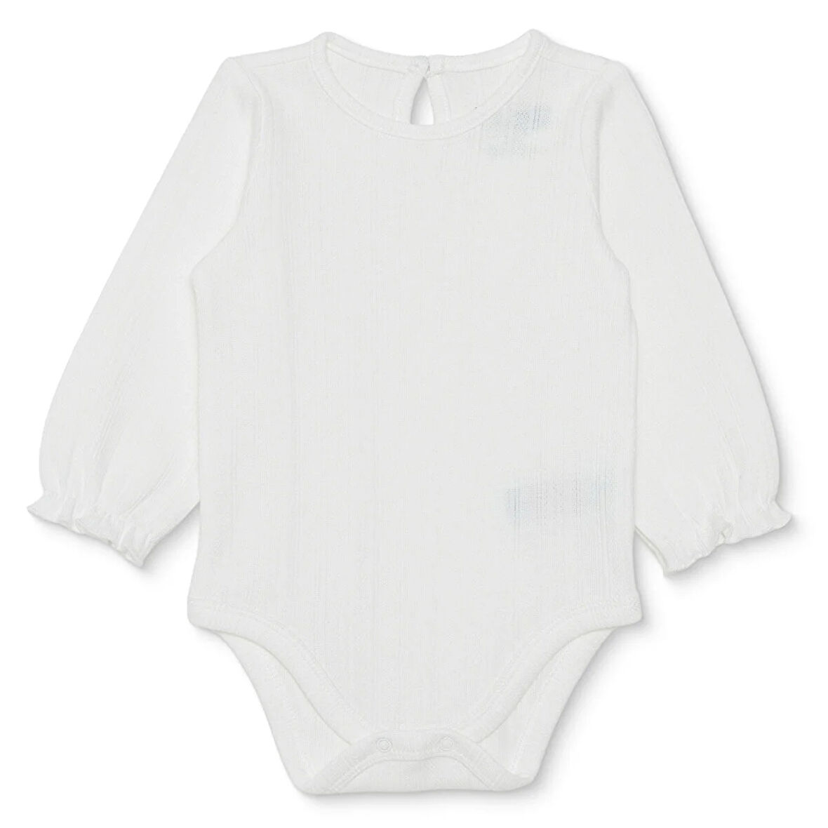 HelloBaby Kız Bebek Uzun Kol Body Jakar Örme Bisiklet Yaka Uzun Kol