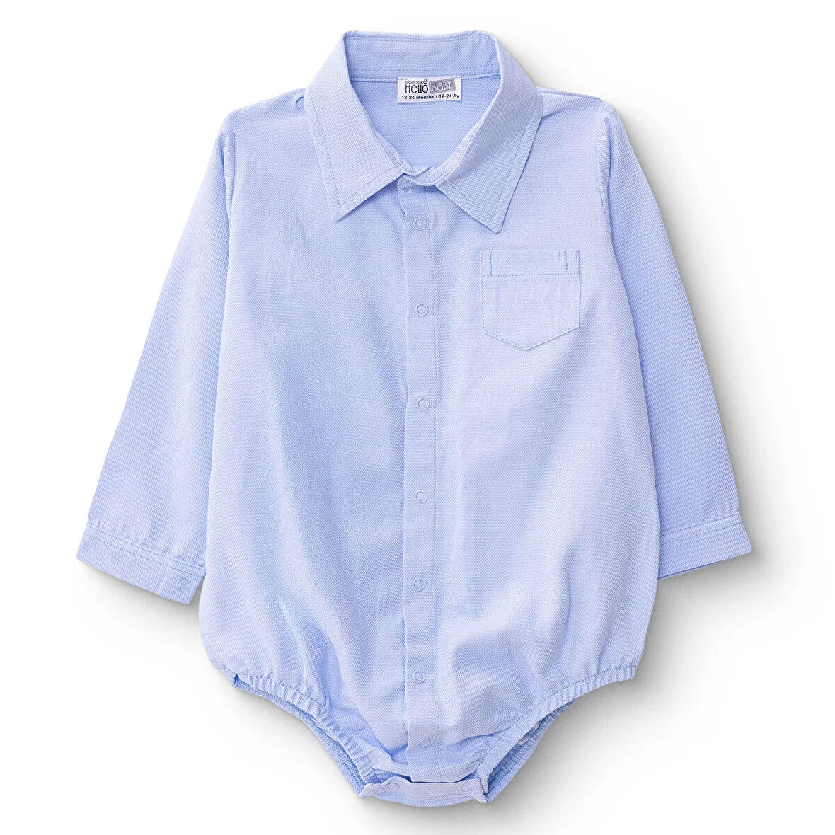 HelloBaby Erkek Bebek Uzun Kol Body Oxford Gömlek Yaka Uzun Kol