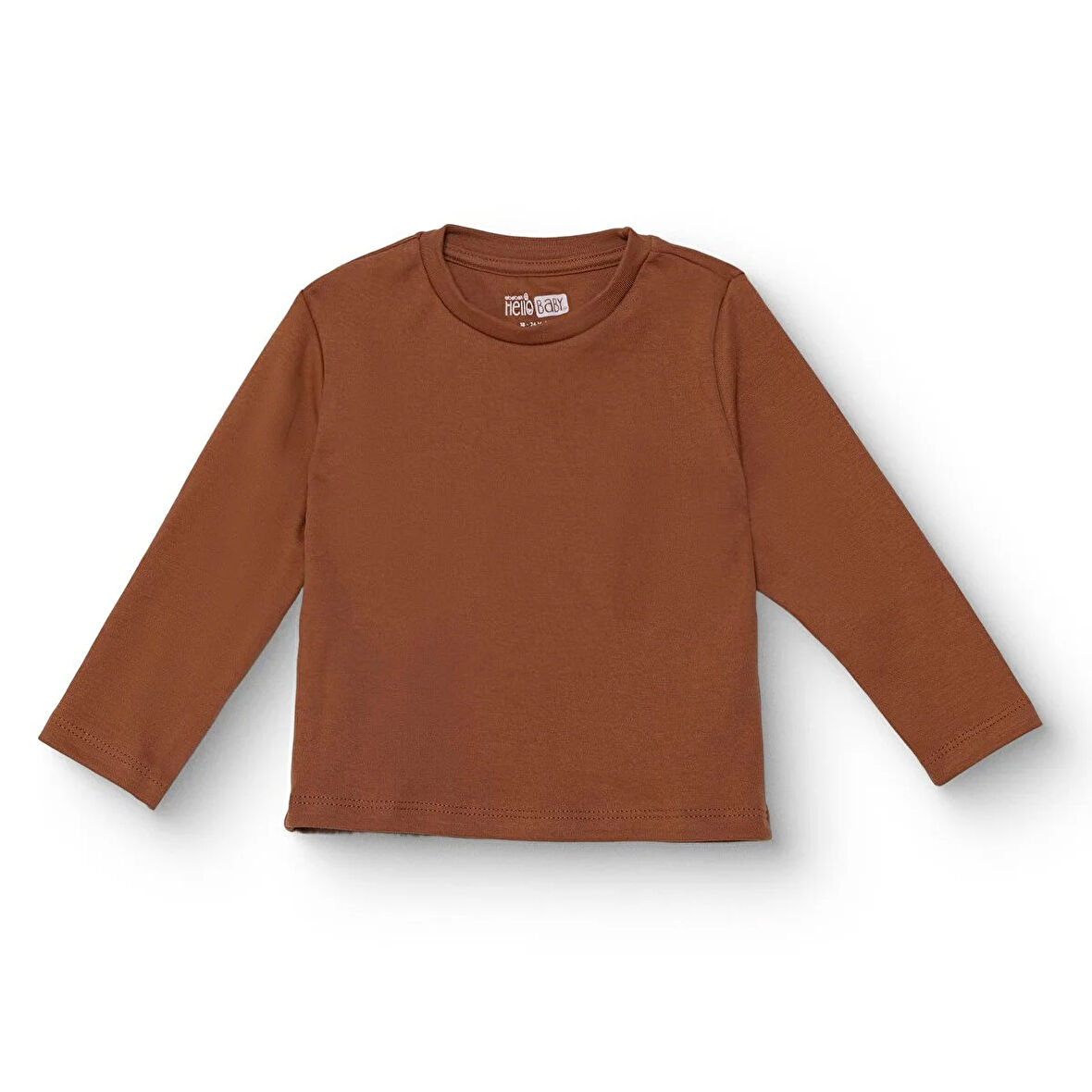 HelloBaby Erkek Bebek Uzun Kol Tshirt İnterlok Bisiklet Yaka Uzun Kol