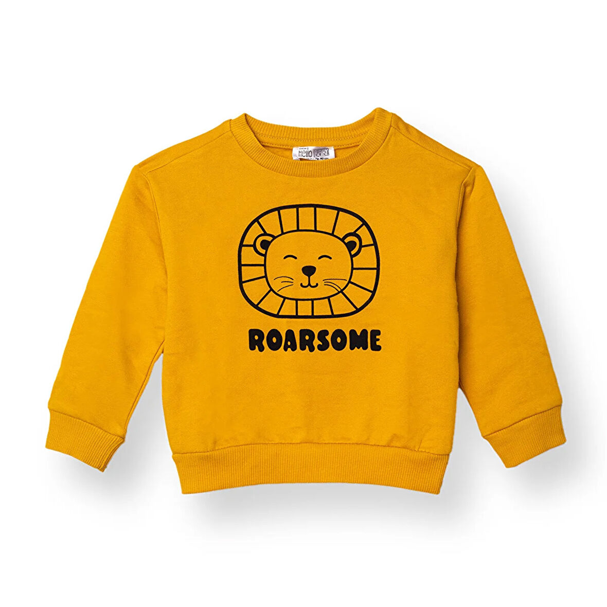 HelloBaby Erkek Bebek Sweatshirt Şardonlu İki İplik Bisiklet Yaka Uzun Kol