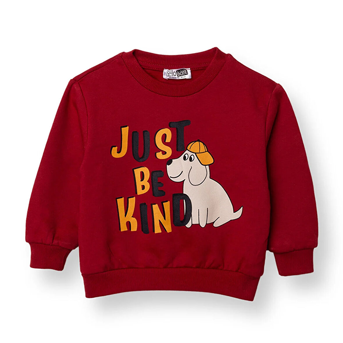 HelloBaby Erkek Bebek Sweatshirt Şardonlu İki İplik Bisiklet Yaka Uzun Kol