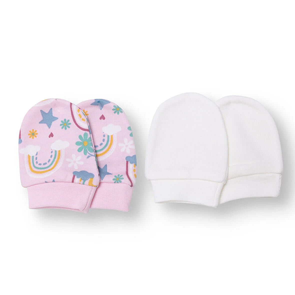 HelloBaby Kız Bebek Yenidoğan Eldiven İnterlok