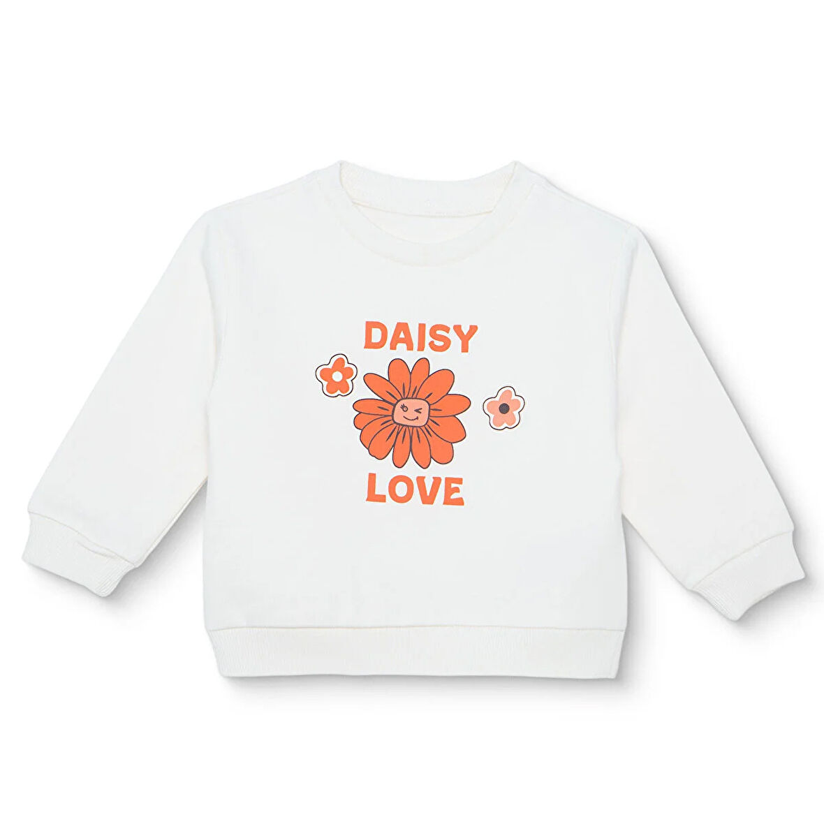 HelloBaby Kız Bebek Sweatshirt Şardonlu İki İplik Bisiklet Yaka Uzun Kol