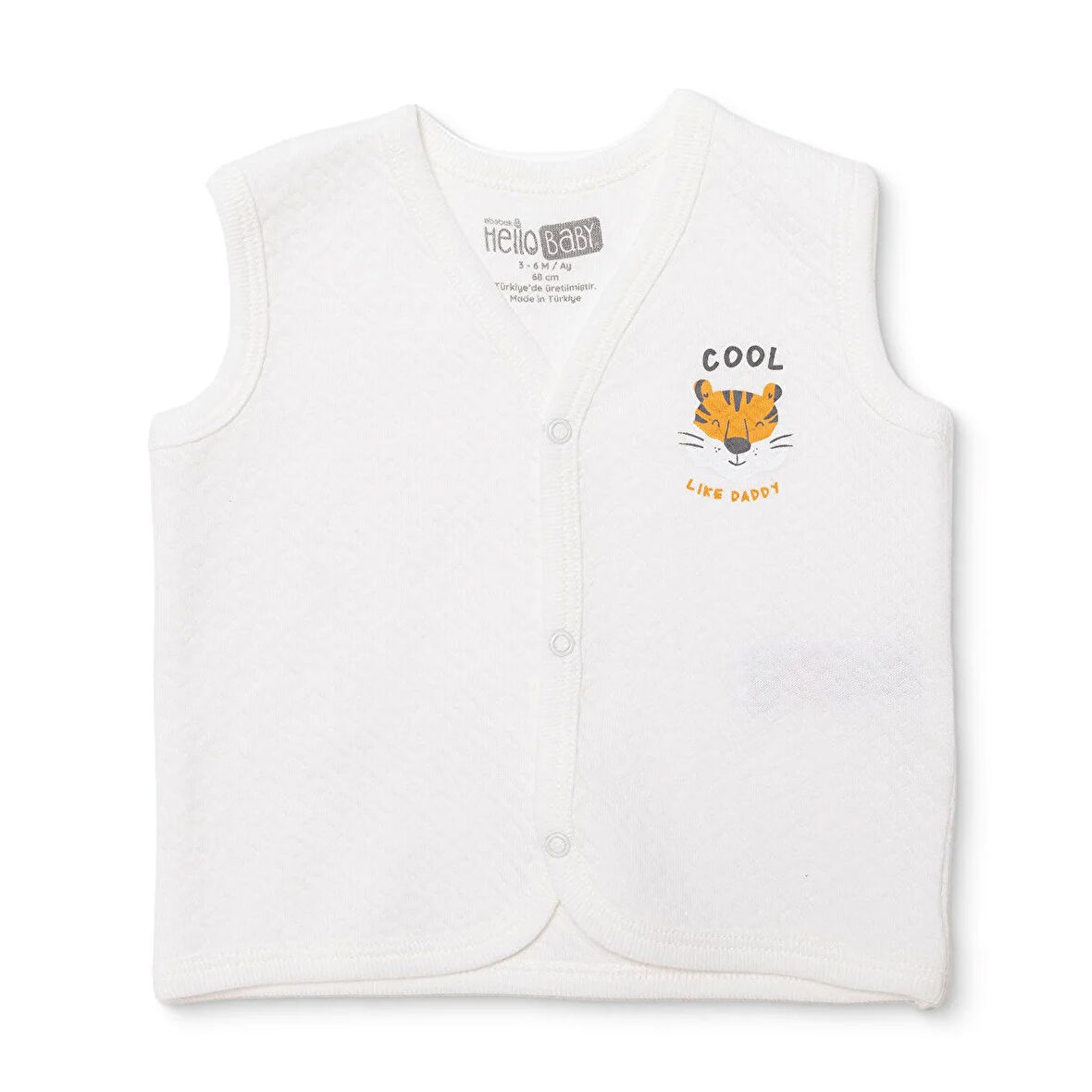 HelloBaby Erkek Bebek Kapitone Yelek Kapitone Örme V Yaka Atlet Kol