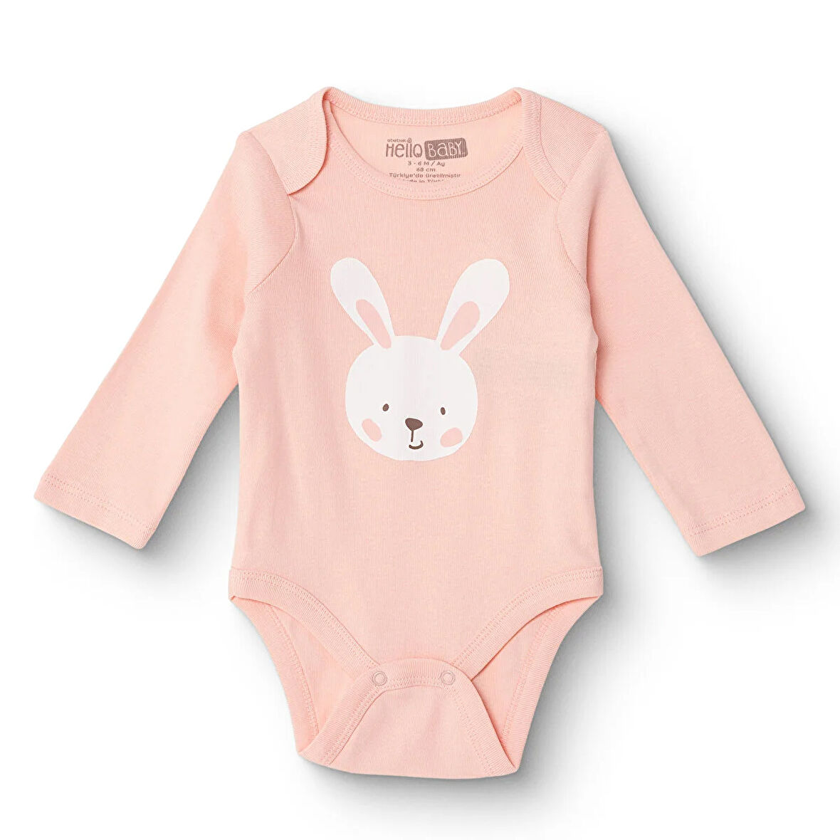 HelloBaby Kız Bebek Uzun Kol Body Ribana Zarf Yaka