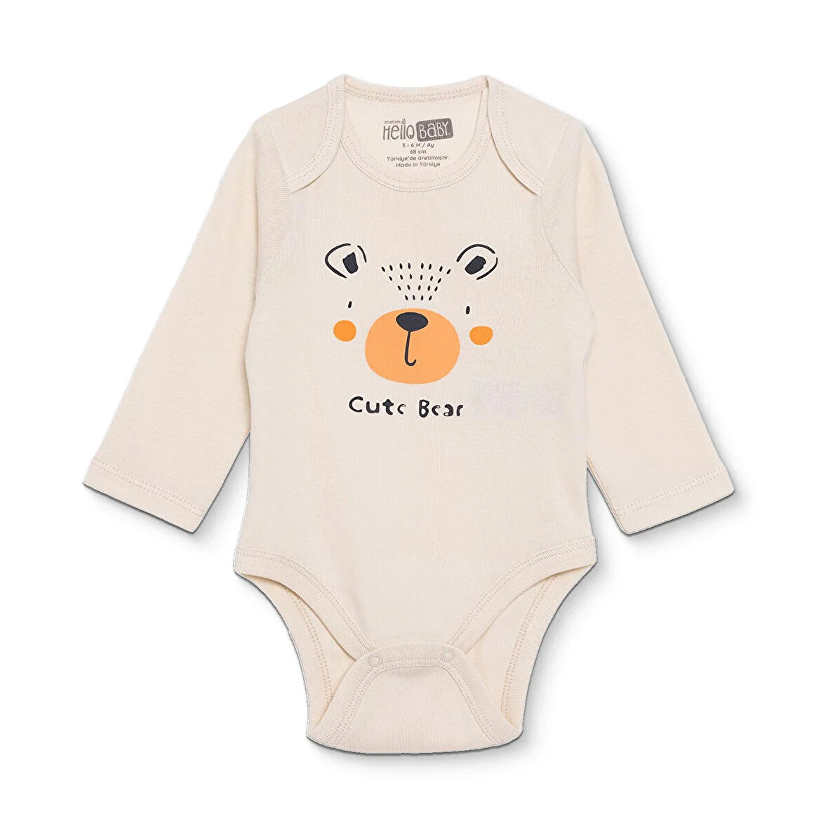 HelloBaby Erkek Bebek Uzun Kol Body Ribana Zarf Yaka