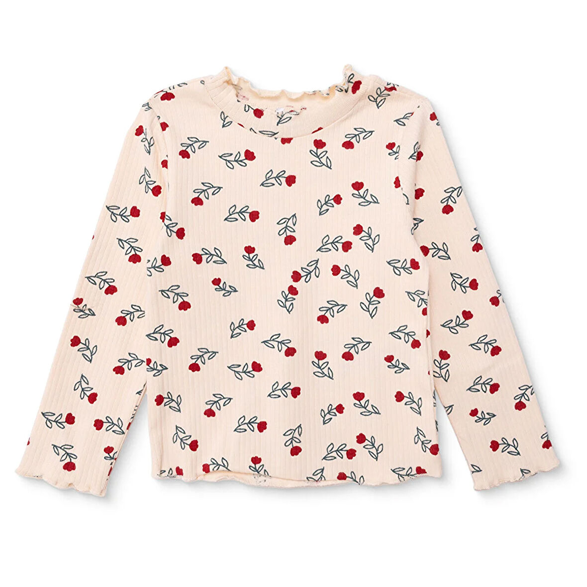 HelloBaby Kız Bebek Uzun Kol Tshirt Kaşkorse Bisiklet Yaka Uzun Kol