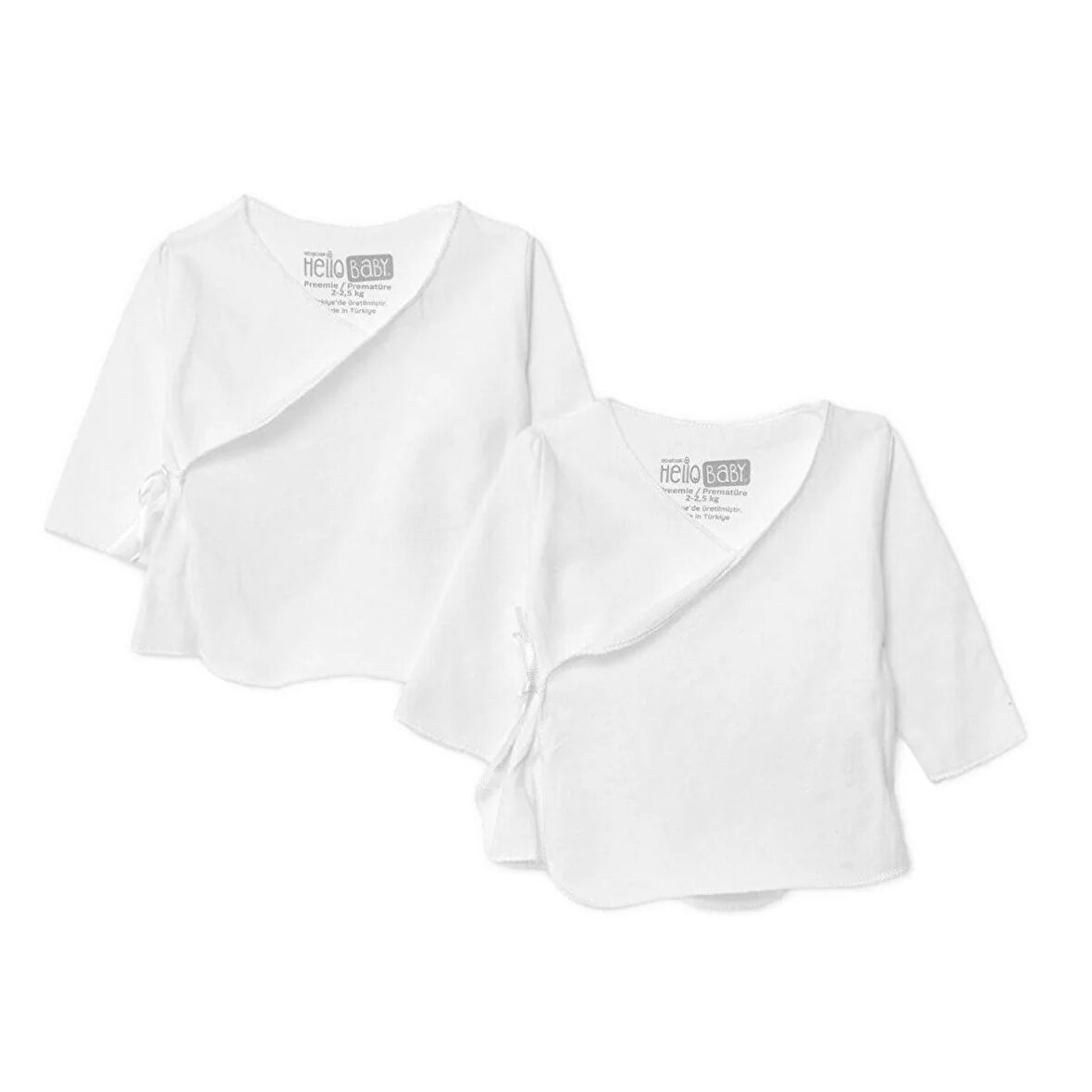 HelloBaby Unisex Yenidoğan İç Zıbın Süprem Zarf Yaka Uzun Kol