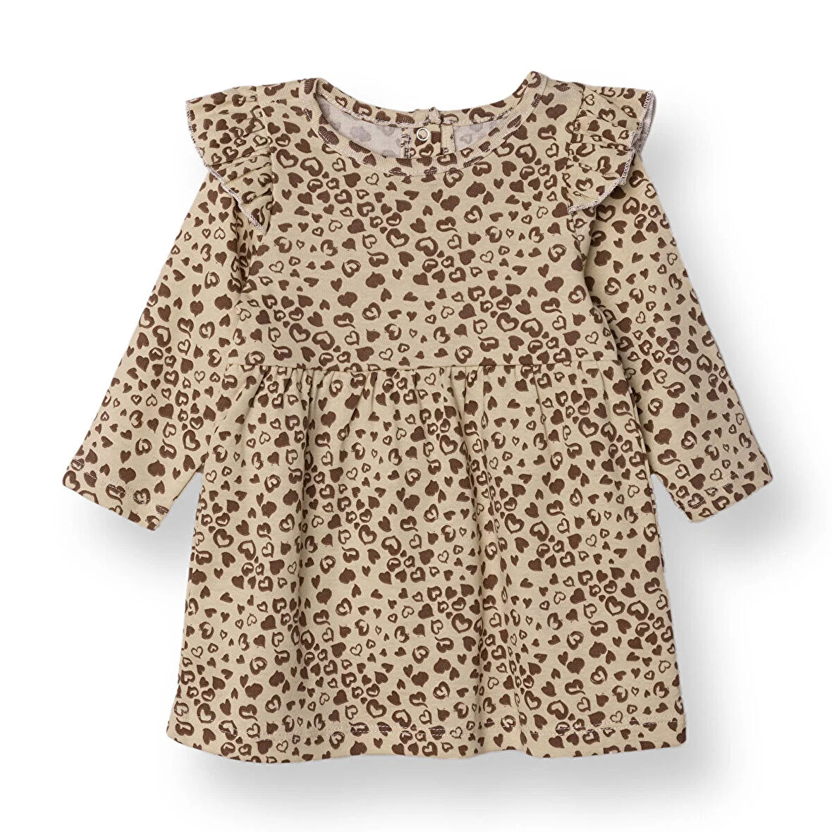 HelloBaby Kız Bebek Yenidoğan Elbise Bisiklet Yaka Uzun Kol Reçme Paça