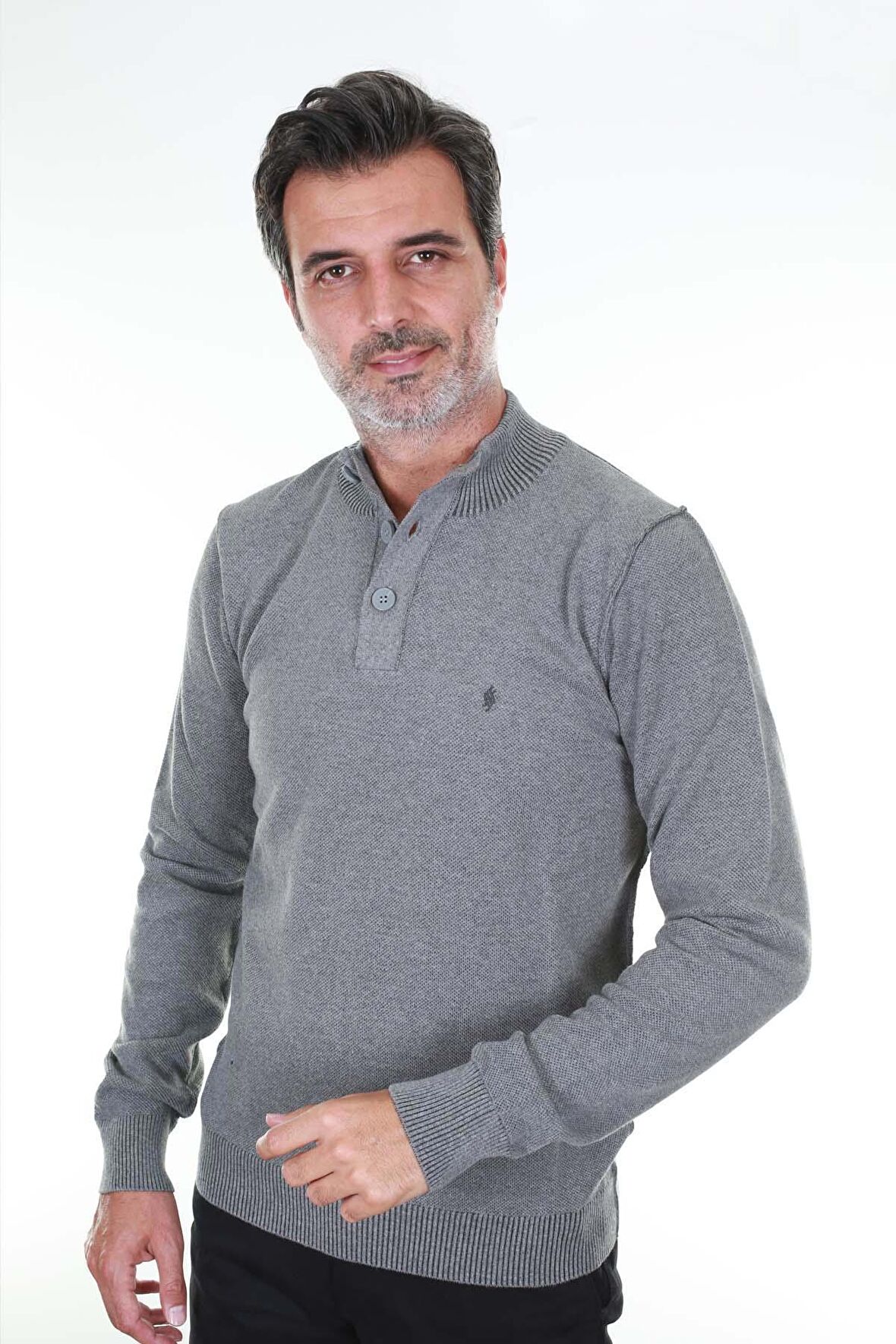 SAN&FA TRİKO DÜĞMELİ YARIM BALIKÇI ERKEK KAZAK