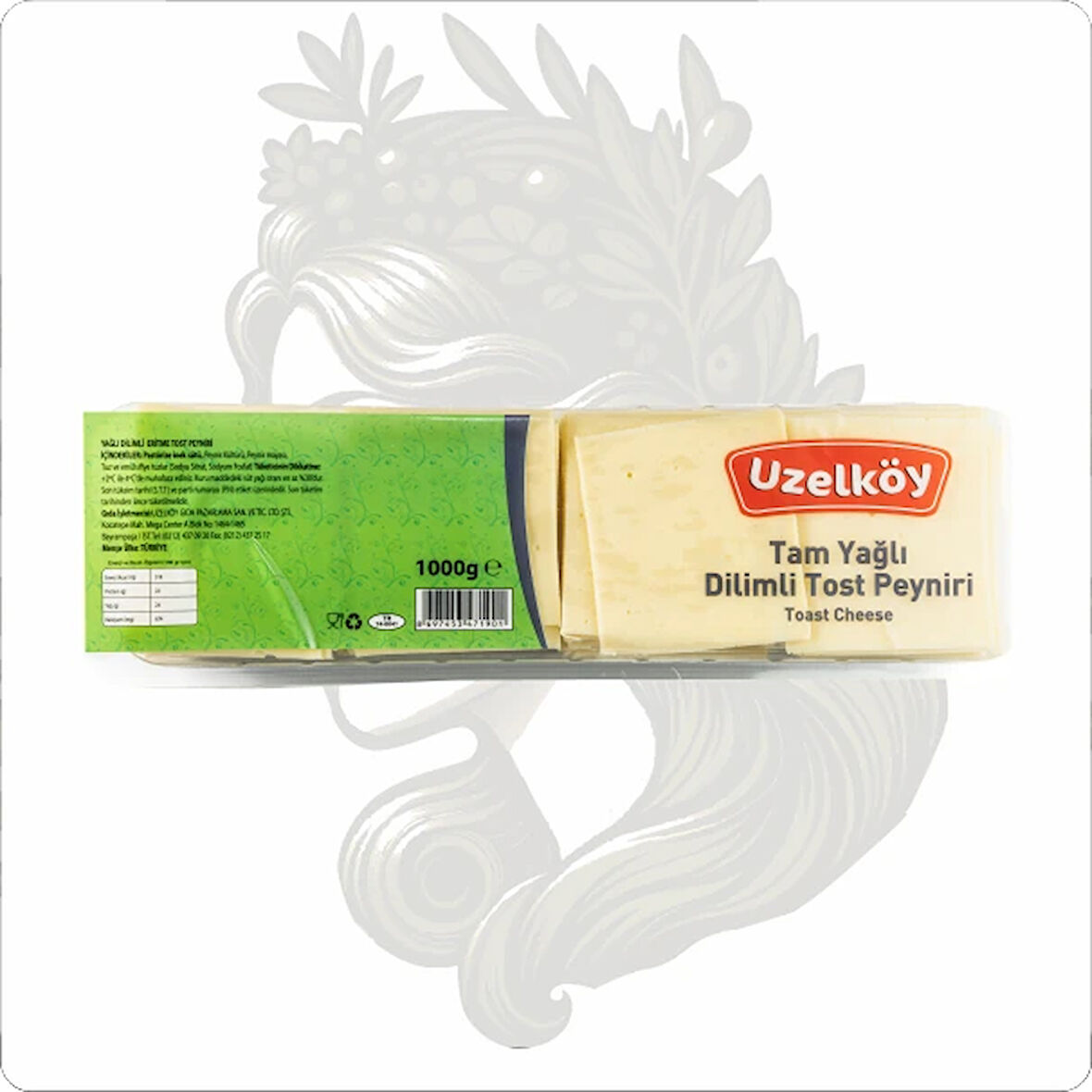 UZELKÖY 1000 GR TAM YAĞLI DİLİM KAŞAR (YEŞİL)