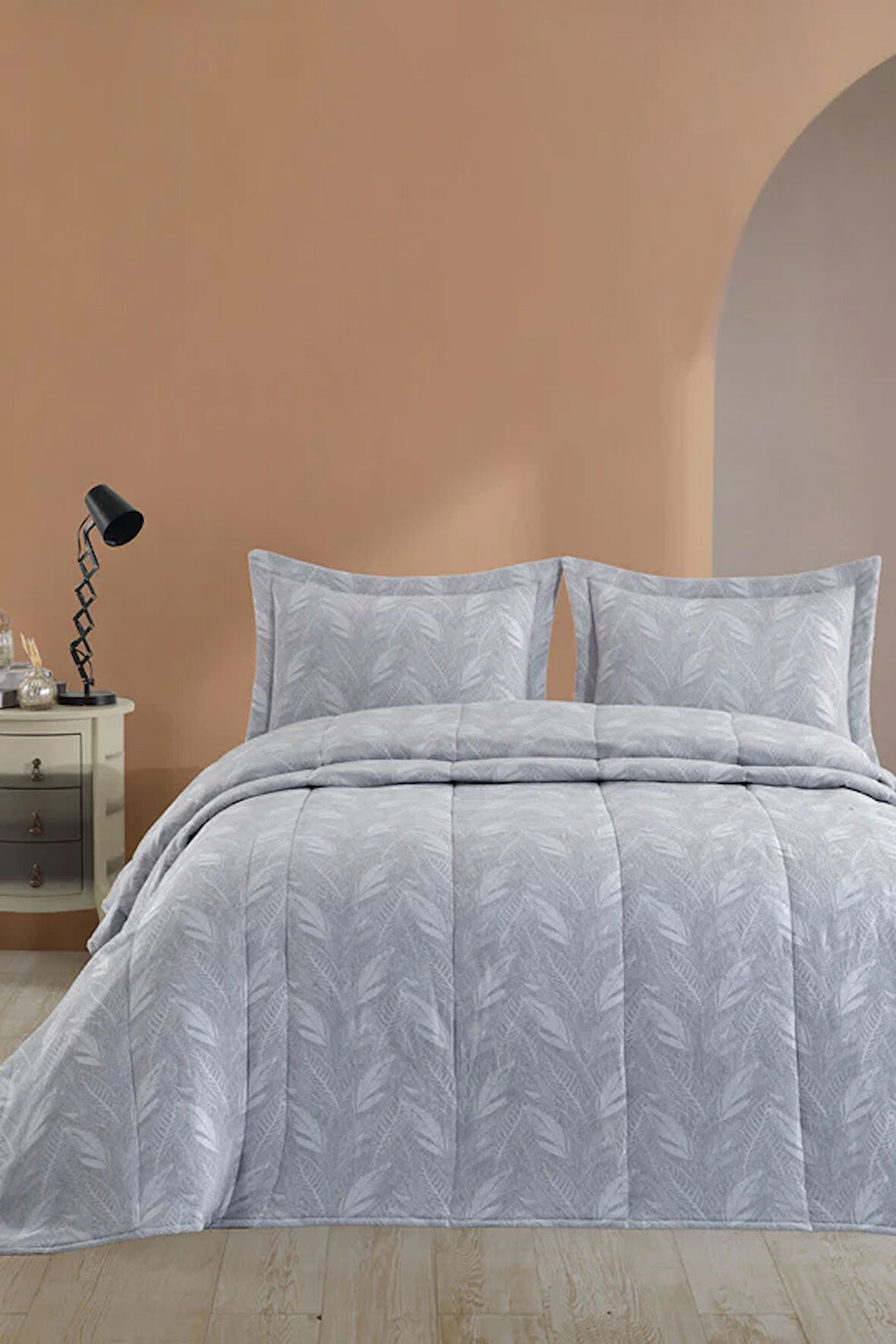 ELART Stil Yatak Örtüsü Elyaflı (270x260 cm) Gri