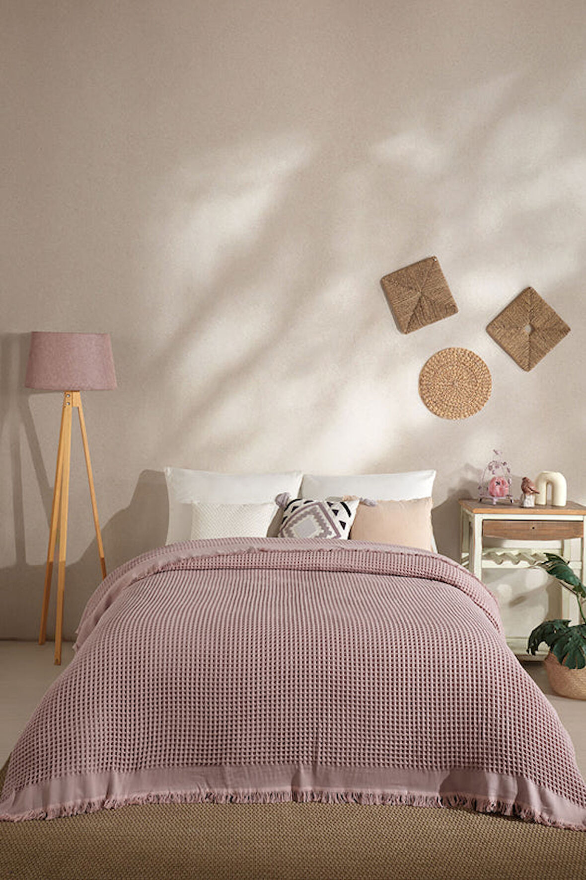 ELART Ruffle Pike Tek Kişilik (160x220 cm) Pudra