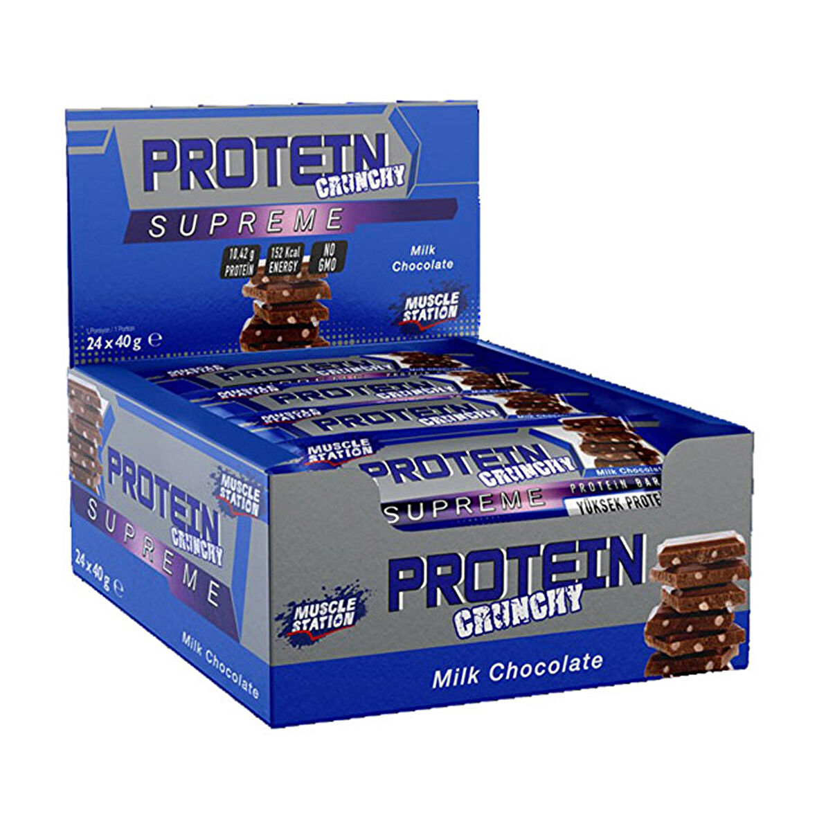 Muscle Station Supreme Crunchy Protein Bar 40 Gr 24 Adet - BİTTER ÇİKOLATA