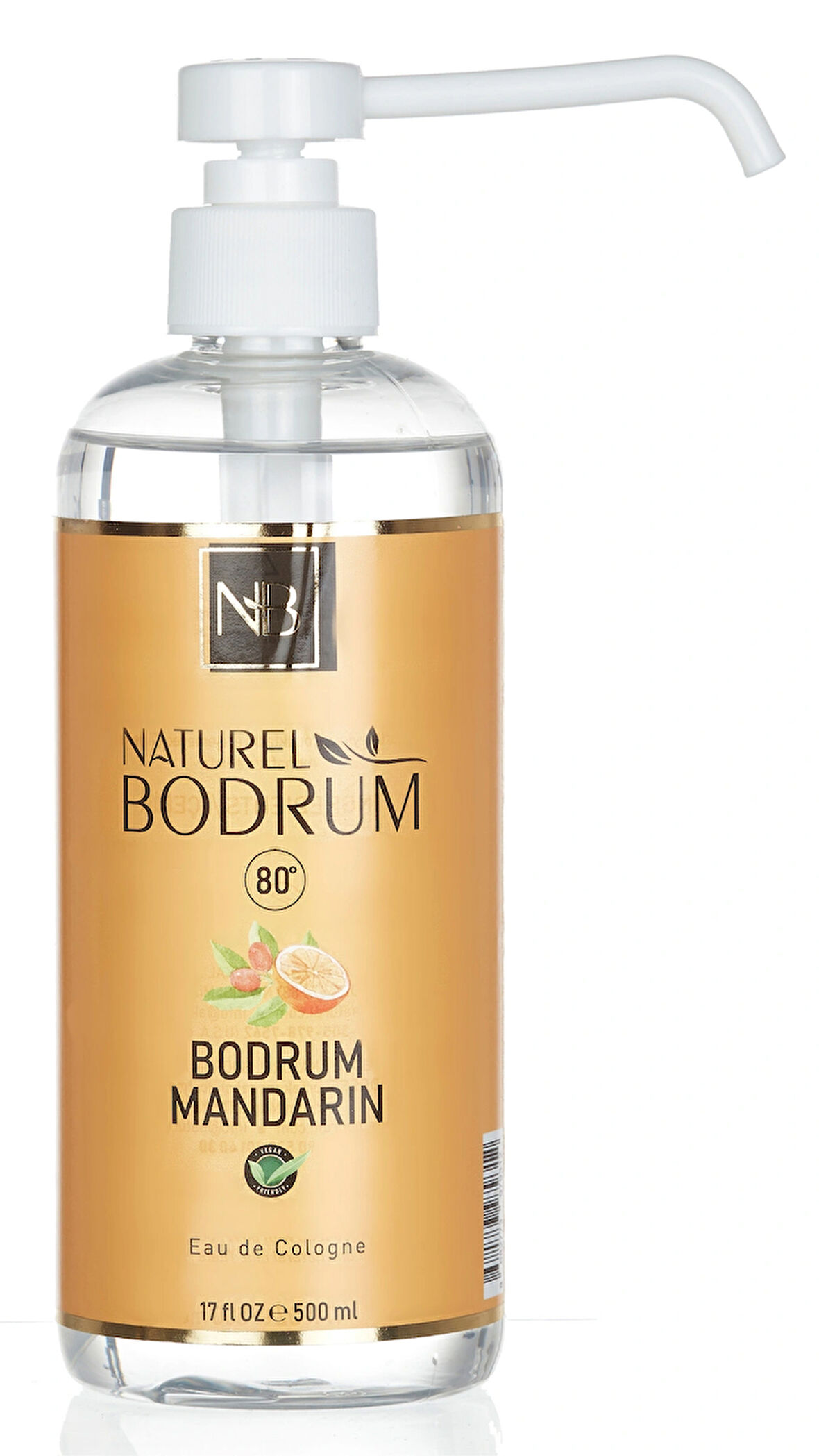 Naturel Bodrum Bodrum Mandalinası 80 Derece Sprey Pet Şişe 500 ml Kolonya