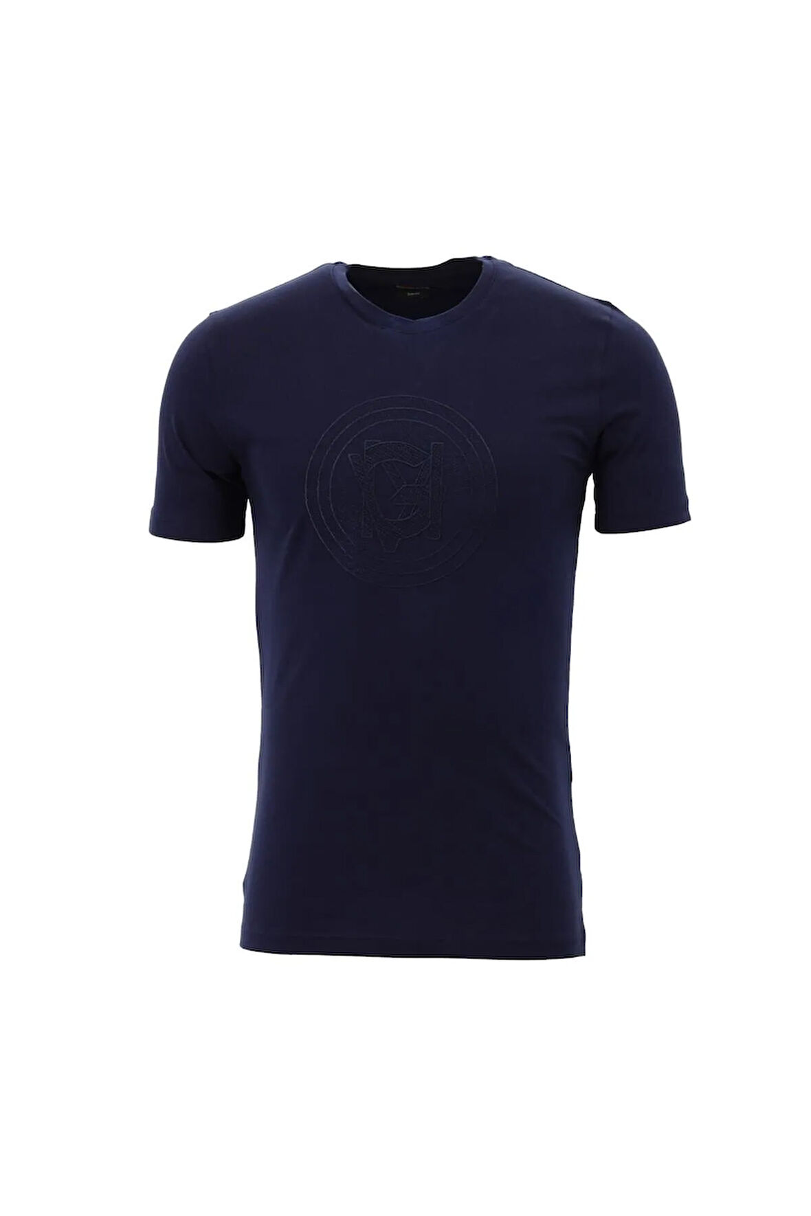 Erkek Bisiklet Yaka Regular Kalıp Baskılı T-Shirt - Lacivert | L