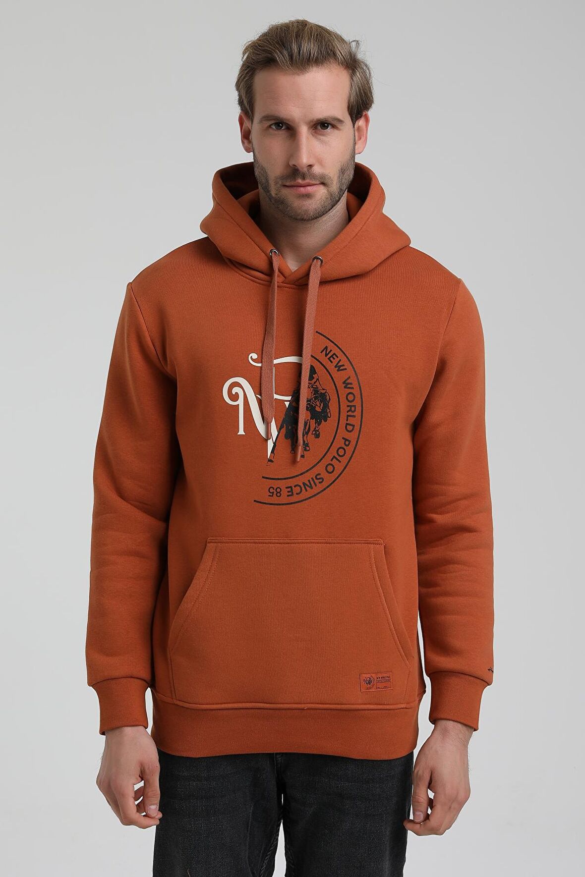 Kapüşonlu Kiremit Slim Fit Sweatshirt 22FWM64030