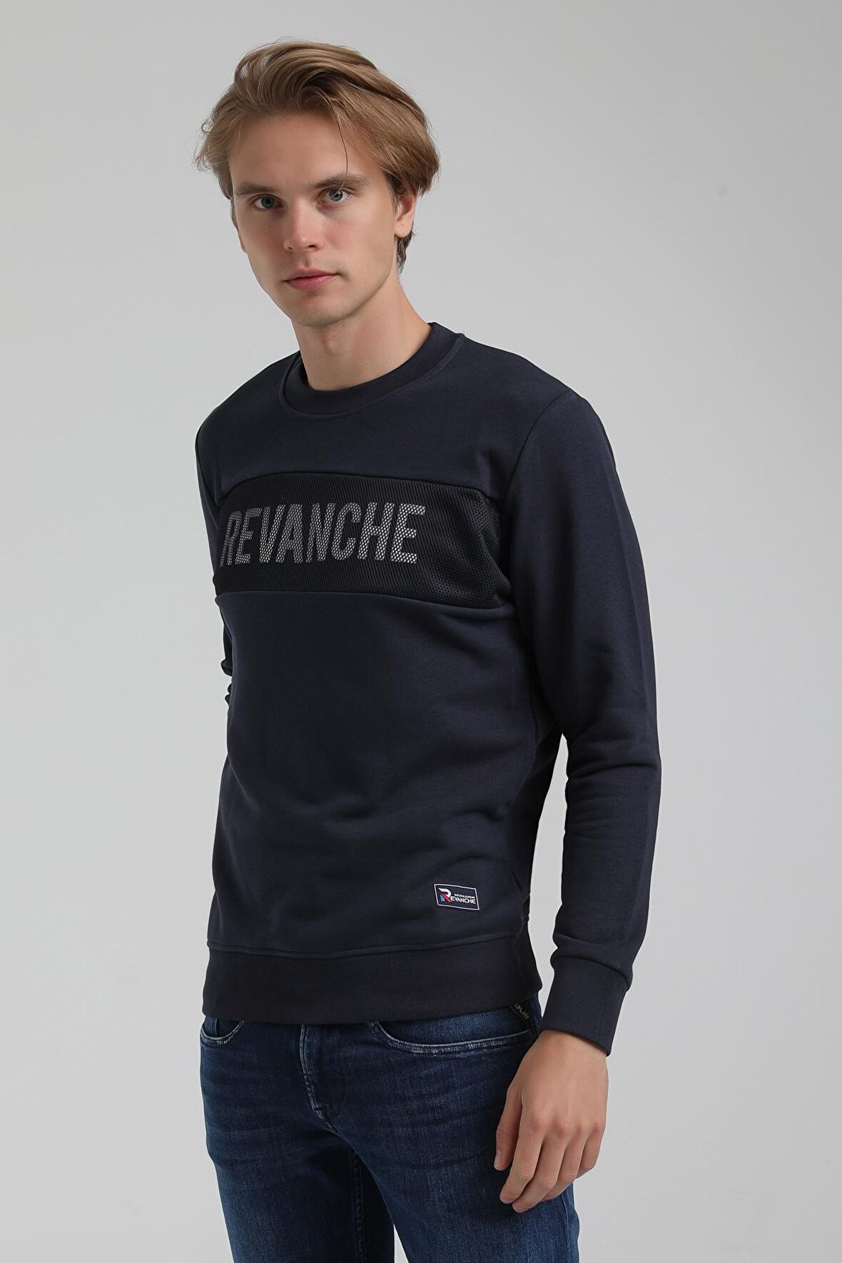 Bisiklet Yaka Lacivert Regular Sweatshirt 22FWM60117