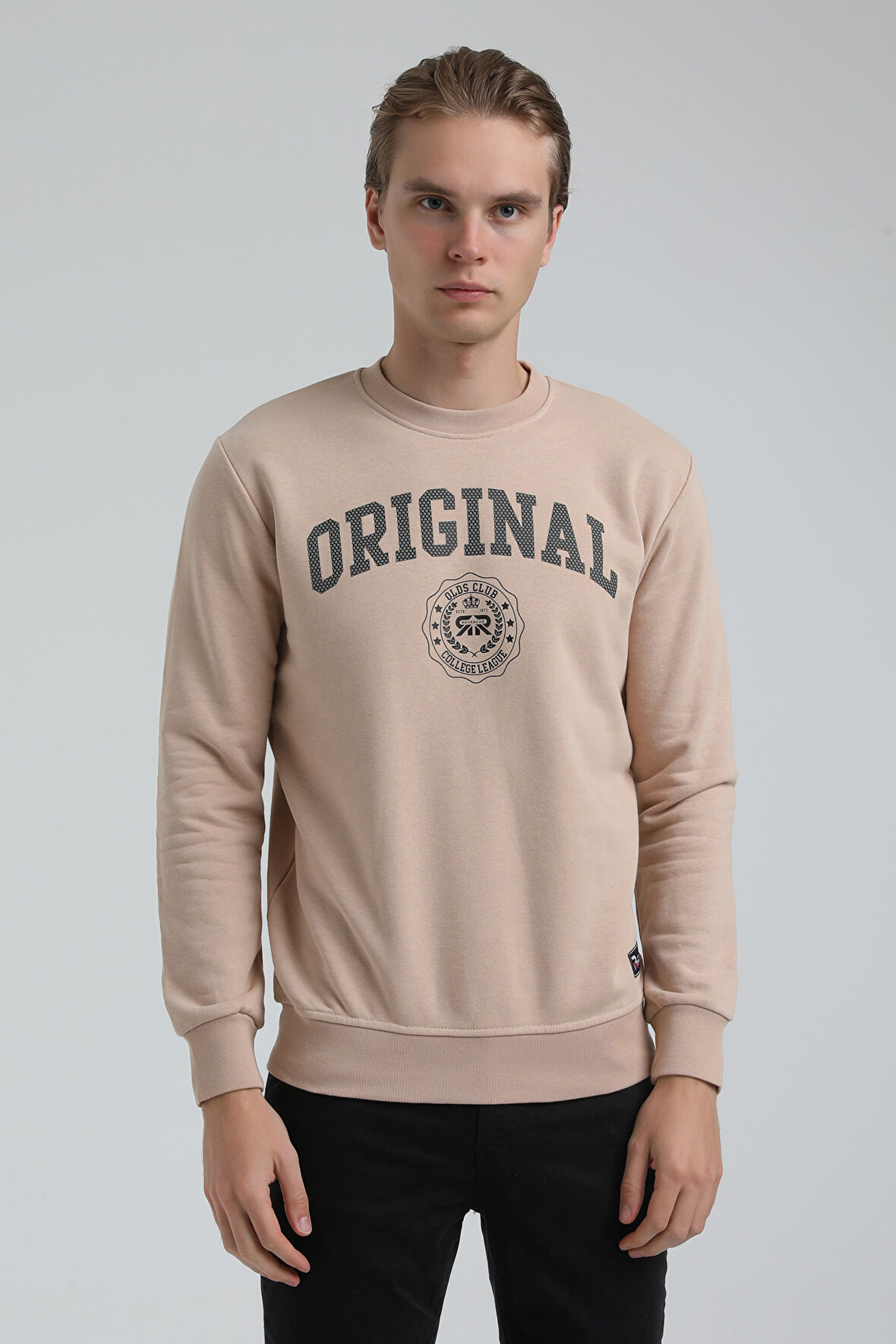 Bisiklet Yaka Bej Regular Sweatshirt 22FWM60132