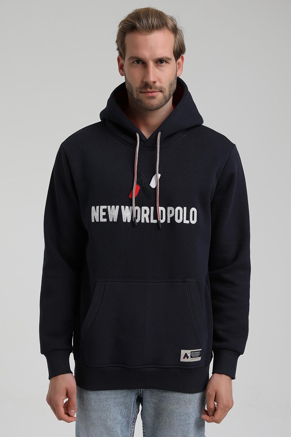 Kapüşonlu Lacivert Slim Fit Sweatshirt 22FWM64032