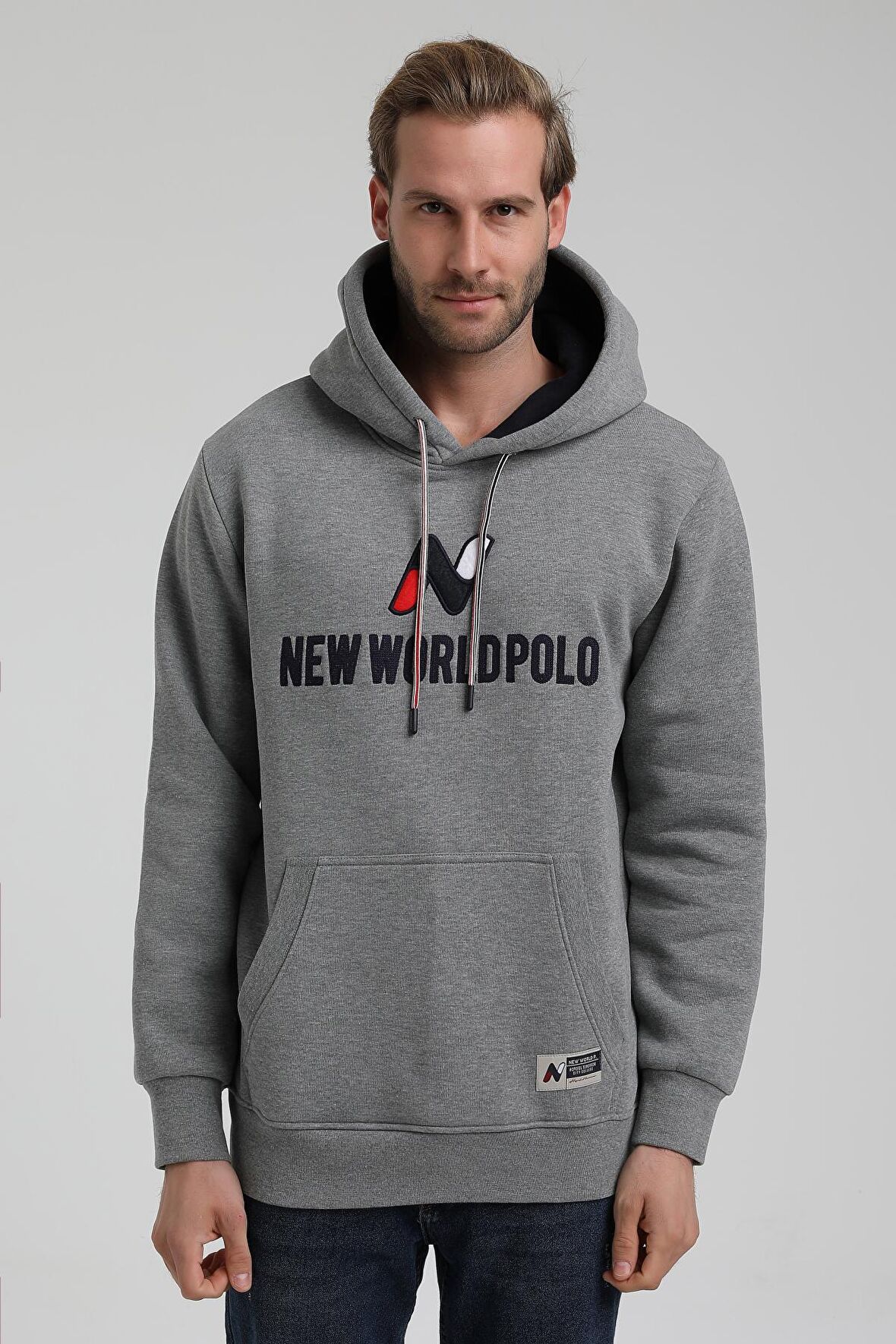 Kapüşonlu Gri Slim Fit Sweatshirt 22FWM64032